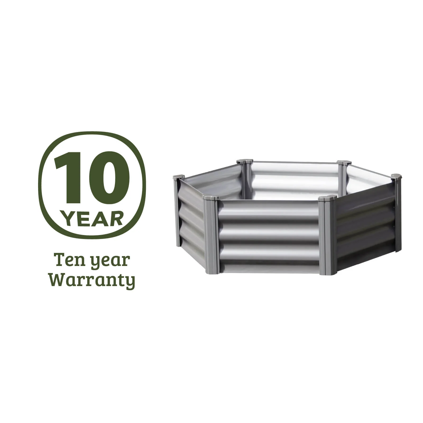 Absco | 39x39x12 in. Hex Metal Raised Garden Bed - Image 8