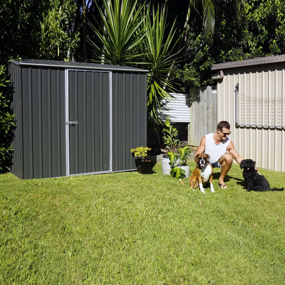 Absco | 7x2.5x6.5 ft Space Saver Metal Storage Shed - Image 4