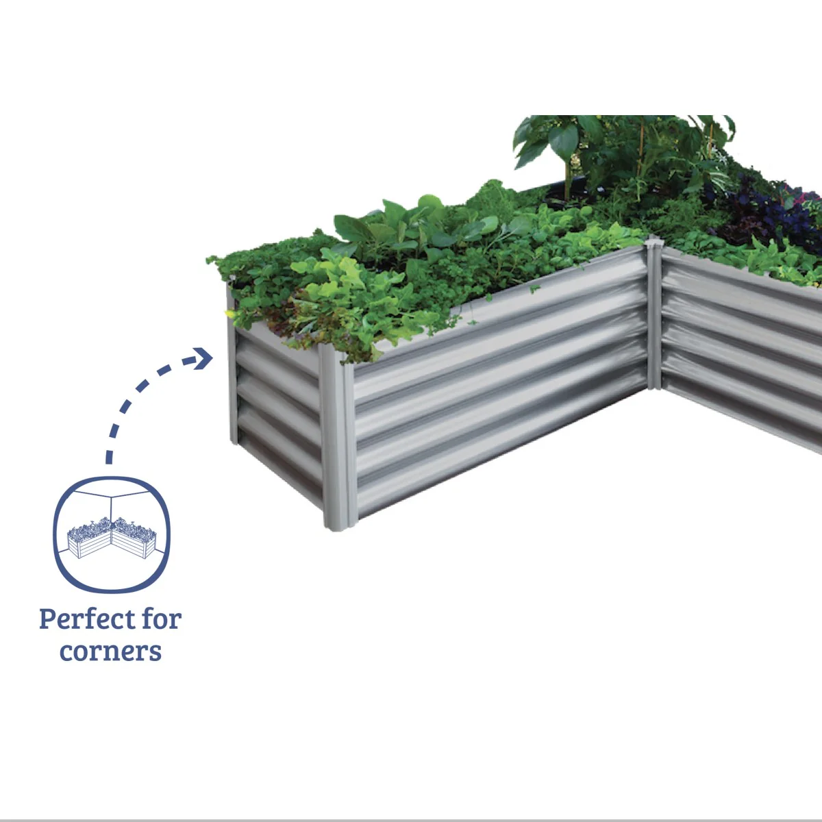 Absco | 4.9x4.9x1.3 ft L Shaped Raised Garden Bed - Woodland Gray - Image 4