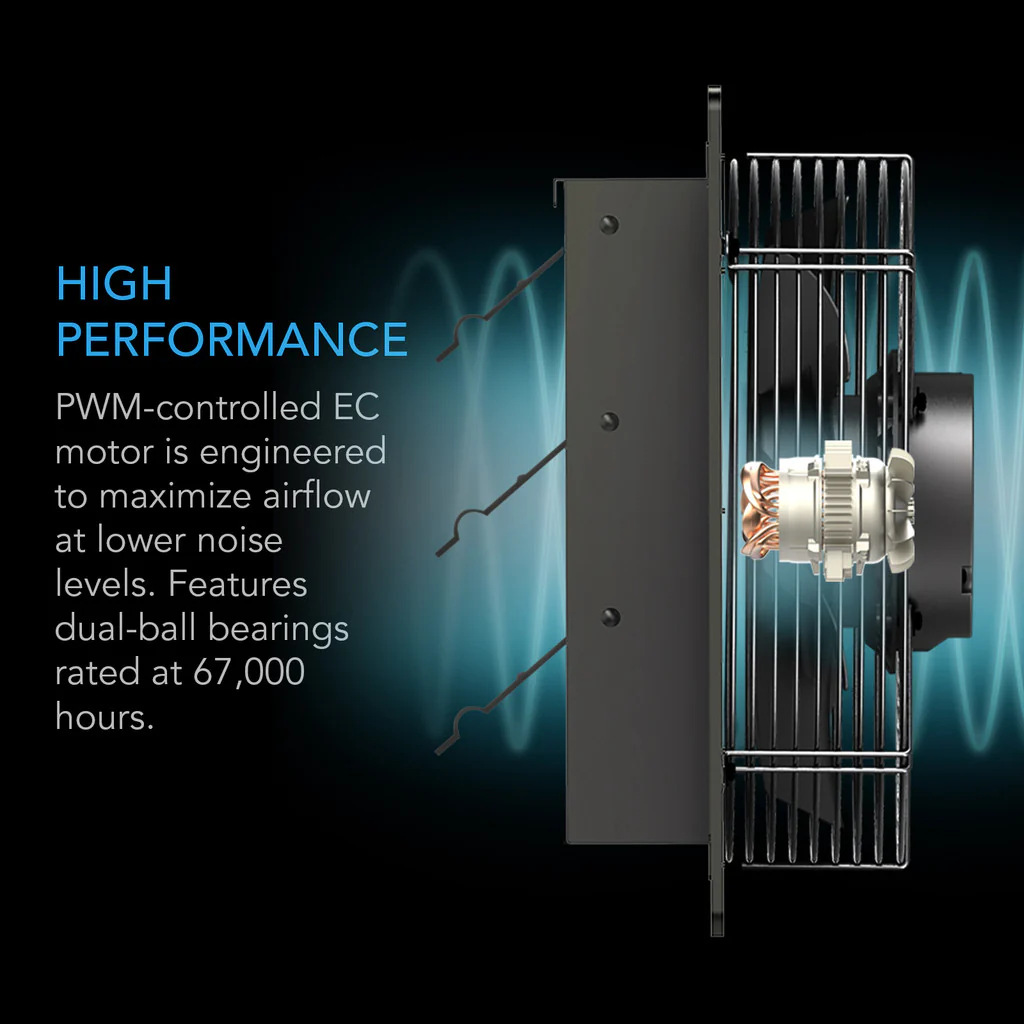 AC Infinity | AIRLIFT Shutter Exhaust Ventilation Fan With Speed Controller - Image 4
