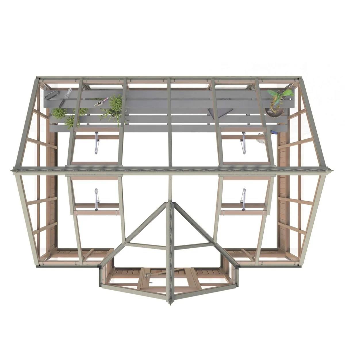 Alton | Cambridge Porch Victorian Half Board Cedar Orangery Greenhouse With 3mm Tempered Glass Glazing - 9 ft. 10 in. Wide - Image 37