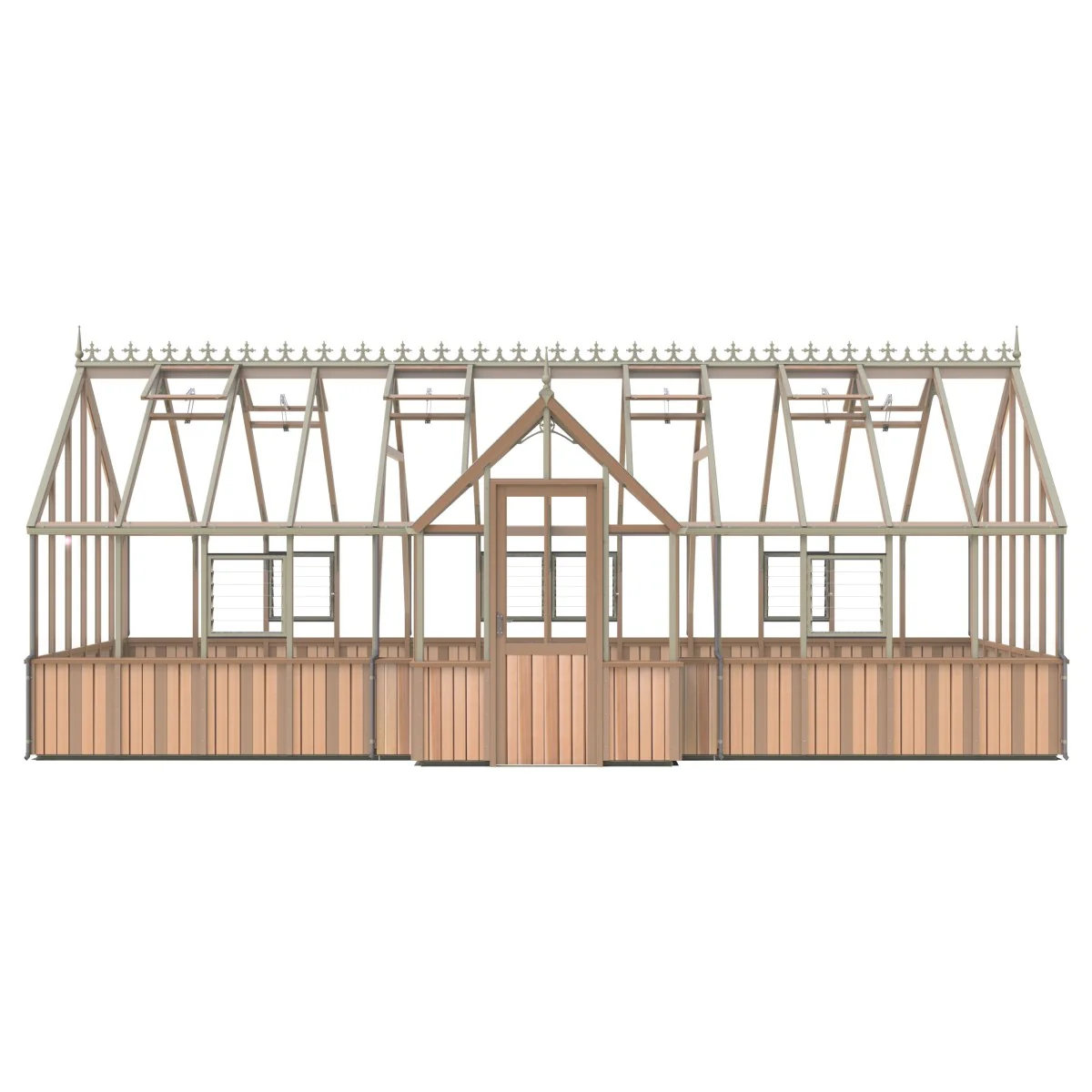 Alton | Cambridge Porch Victorian Half Board Cedar Orangery Greenhouse With 3mm Tempered Glass Glazing - 9 ft. 10 in. Wide - Image 45