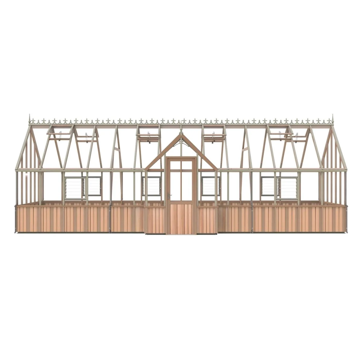 Alton | Cambridge Porch Victorian Half Board Cedar Orangery Greenhouse With 3mm Tempered Glass Glazing - 9 ft. 10 in. Wide - Image 47