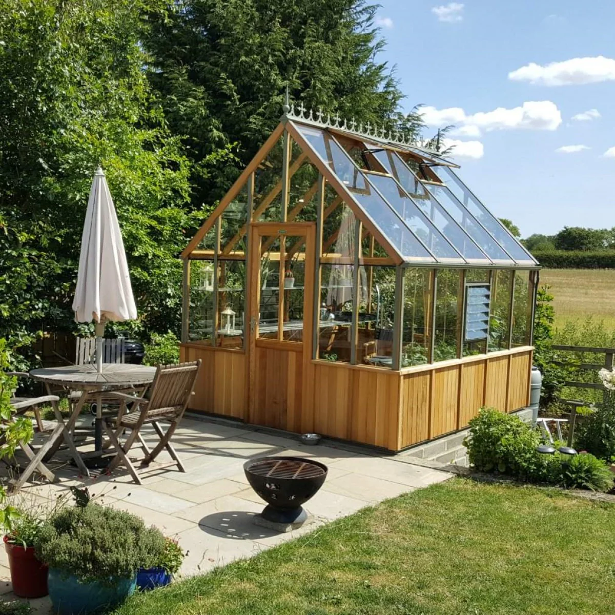 Alton | Cheltenham Victorian Half Board Cedar Greenhouse With 3mm Tempered Glass Glazing - 8 ft. 8 in. Wide - Image 19