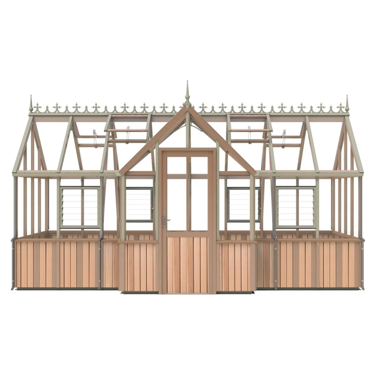 Alton | Durham Victorian Half Board Cedar Orangery With 3mm Tempered Glass Glazing - 7 ft. 4 in. Wide - Image 11