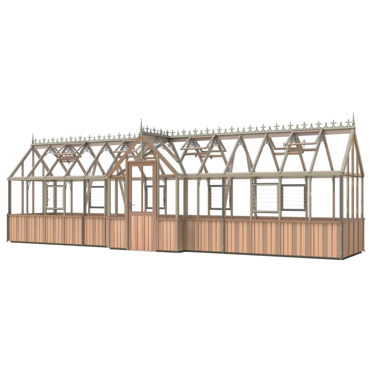 Alton | Durham Victorian Half Board Cedar Orangery With 3mm Tempered Glass Glazing - 7 ft. 4 in. Wide - Image 21