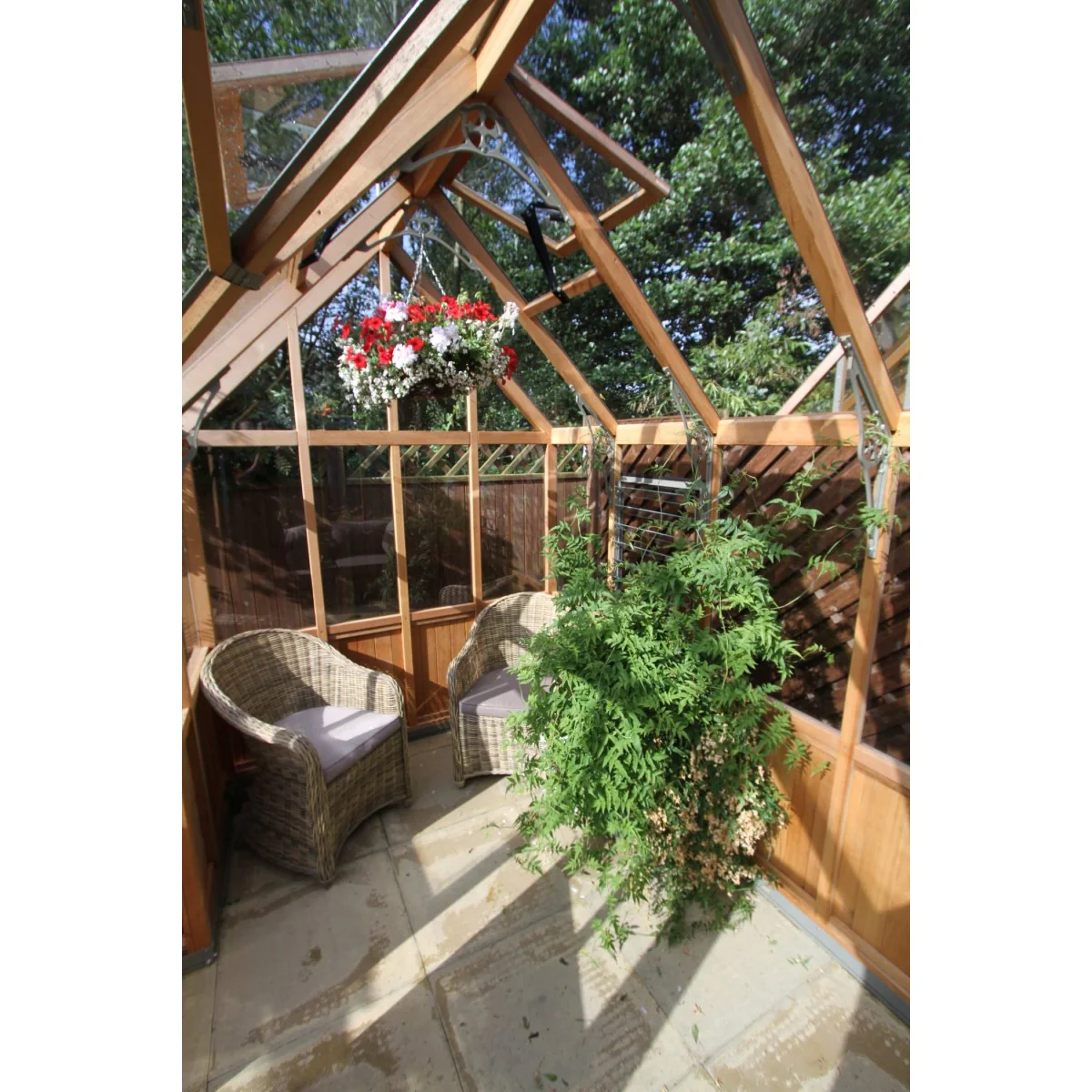 Alton | Durham Victorian Half Board Cedar Orangery With 3mm Tempered Glass Glazing - 7 ft. 4 in. Wide - Image 4