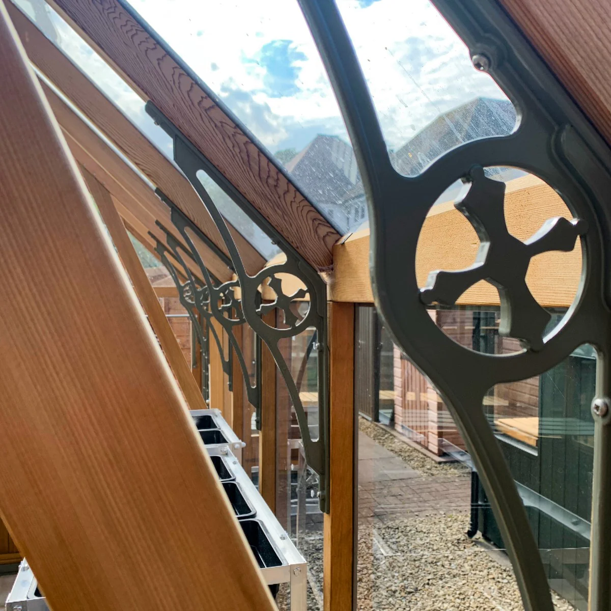 Alton | Cheltenham Victorian Half Board Cedar Greenhouse With 3mm Tempered Glass Glazing - 8 ft. 8 in. Wide - Image 11
