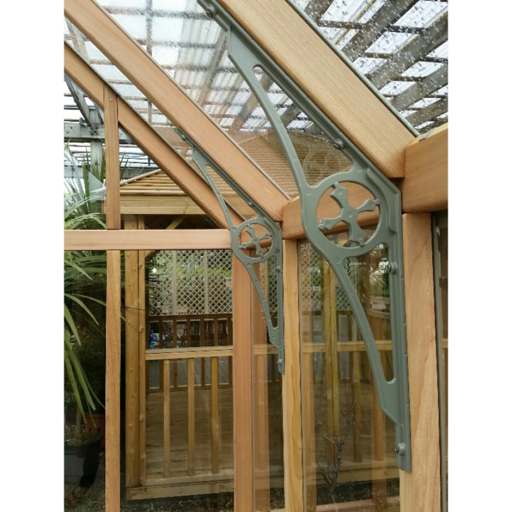 Alton | Cheltenham Victorian Half Board Cedar Greenhouse With 3mm Tempered Glass Glazing - 8 ft. 8 in. Wide - Image 12