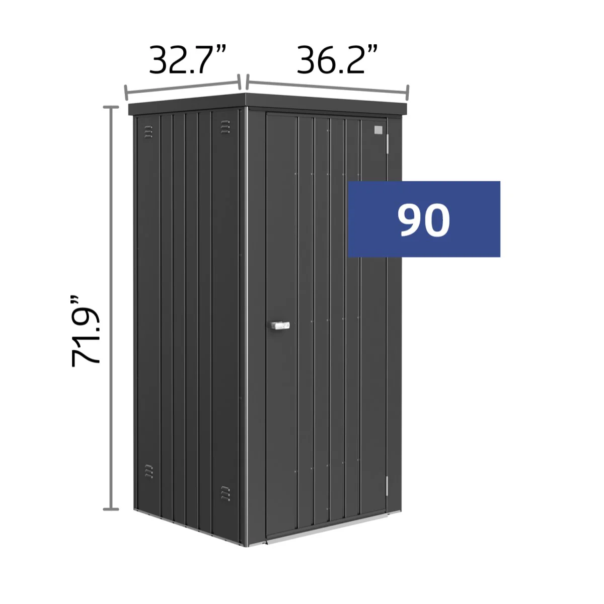 Biohort | 3x2.7x6 ft Equipment Locker 90 - Dark Gray - Image 8