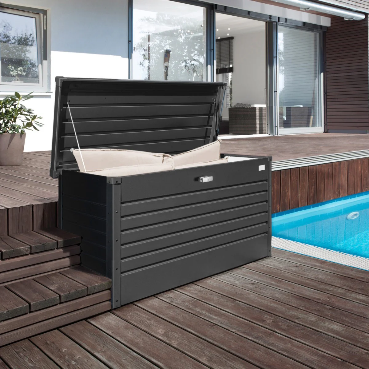 Biohort | 120 Gallon Leisure Time Deck Box - Dark Gray - Image 4