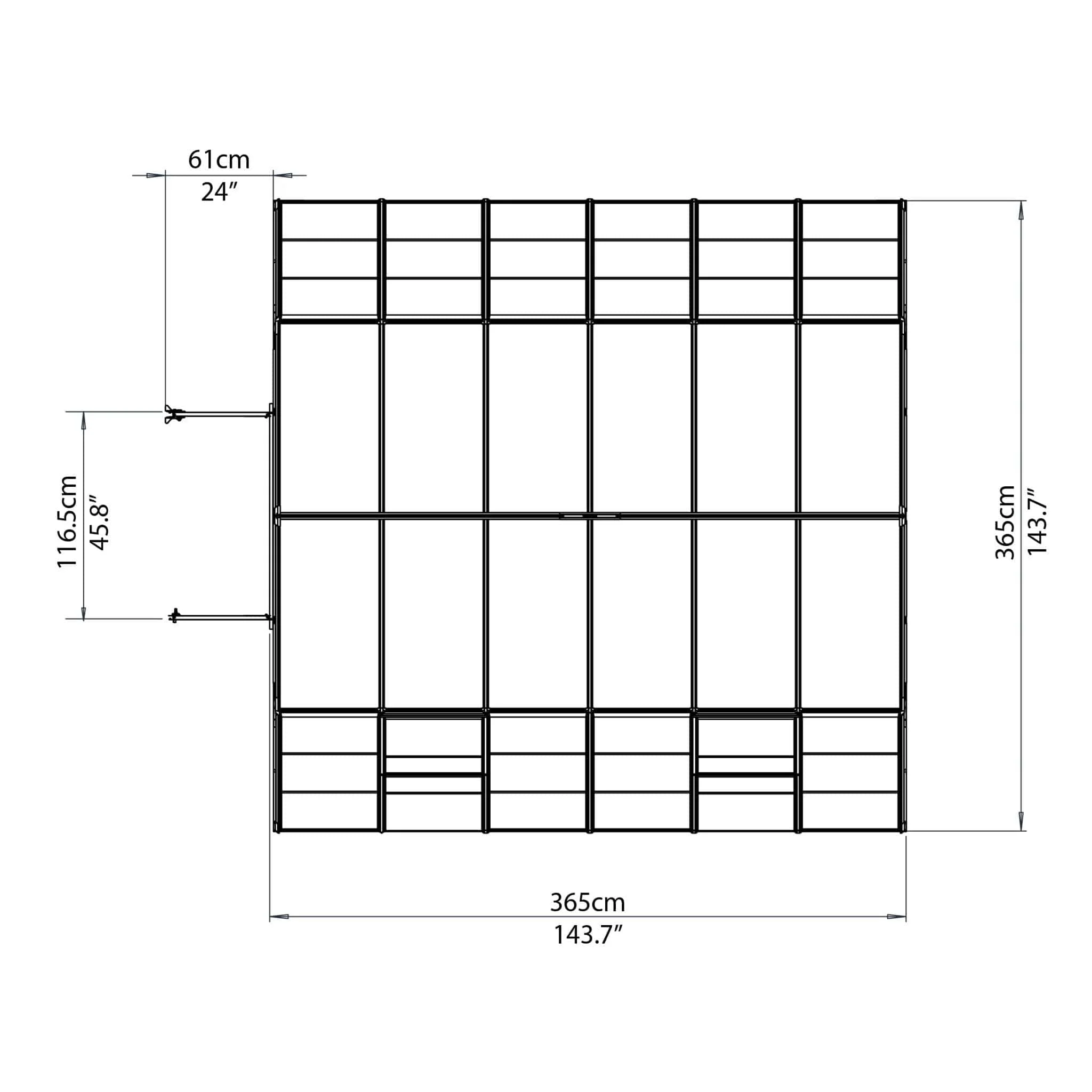 Palram - Canopia | 12x12 ft Americana Greenhouse Kit With 0.8mm Polycarbonate Glazing - Image 11