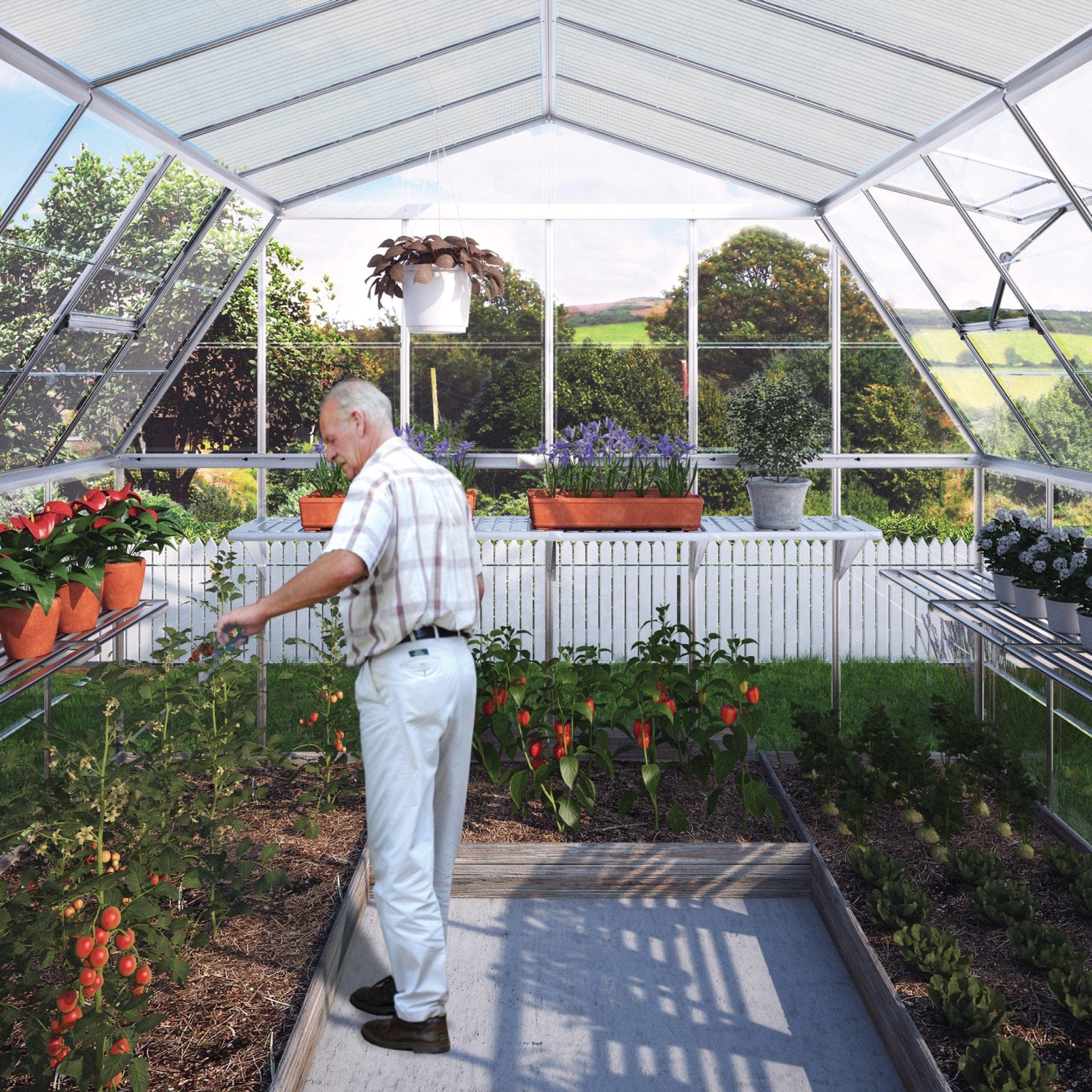 Palram - Canopia | 12x12 ft Americana Greenhouse Kit With 0.8mm Polycarbonate Glazing - Image 3