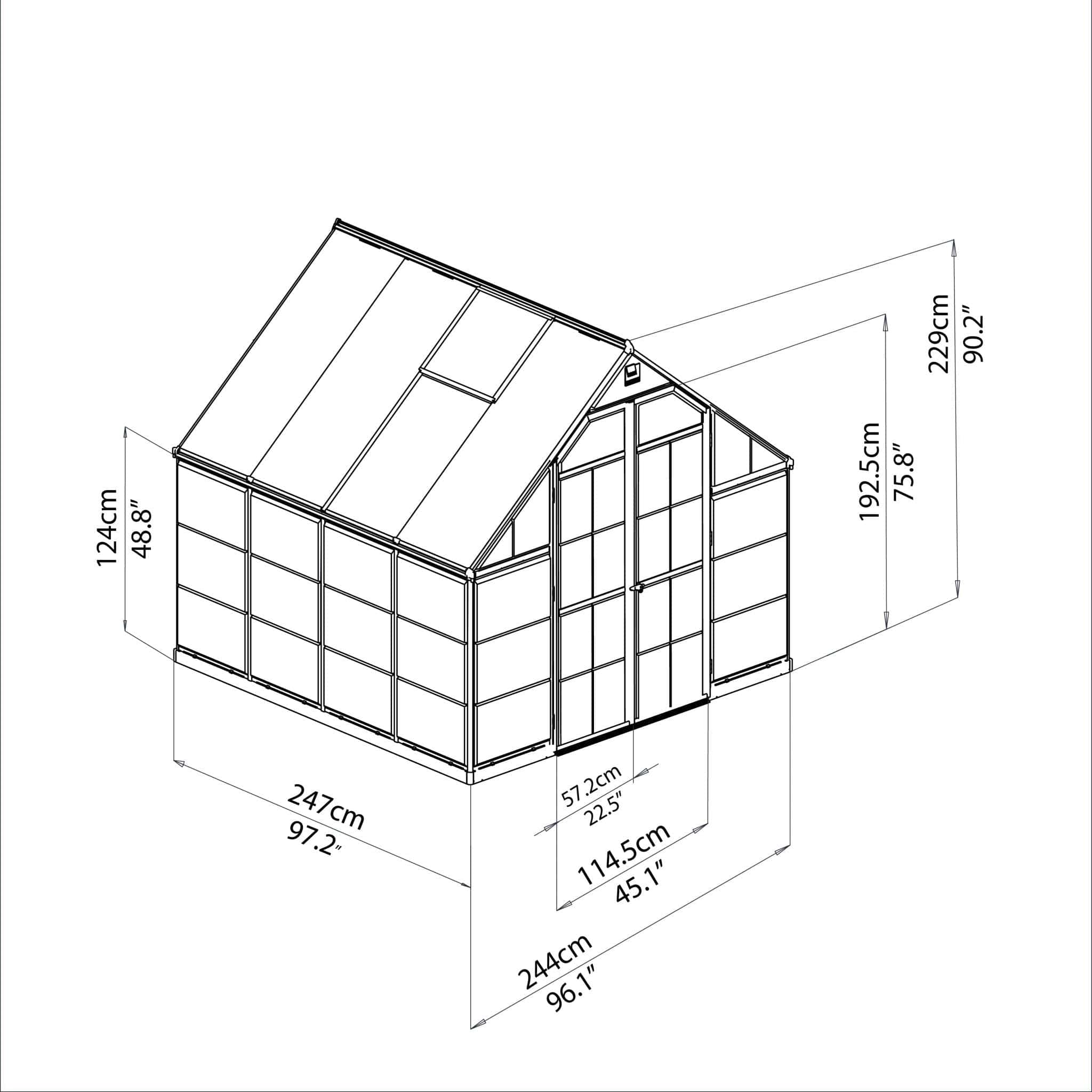 Palram - Canopia | Balance Greenhouse Kit With Clear 0.8mm Polycarbonate Glazing - Image 3