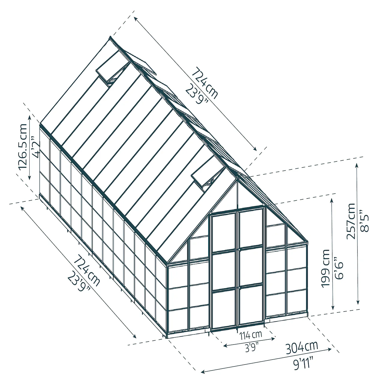 Palram - Canopia | Balance Greenhouse Kit With Clear 0.8mm Polycarbonate Glazing - Image 46