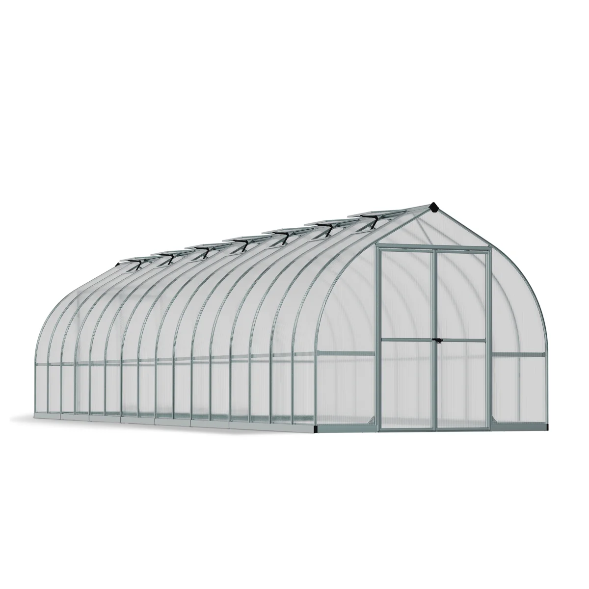 Palram - Canopia | Bella Greenhouse 8 ft Wide - Silver With 6mm Twin-wall Polycarbonate Glazing - Image 35