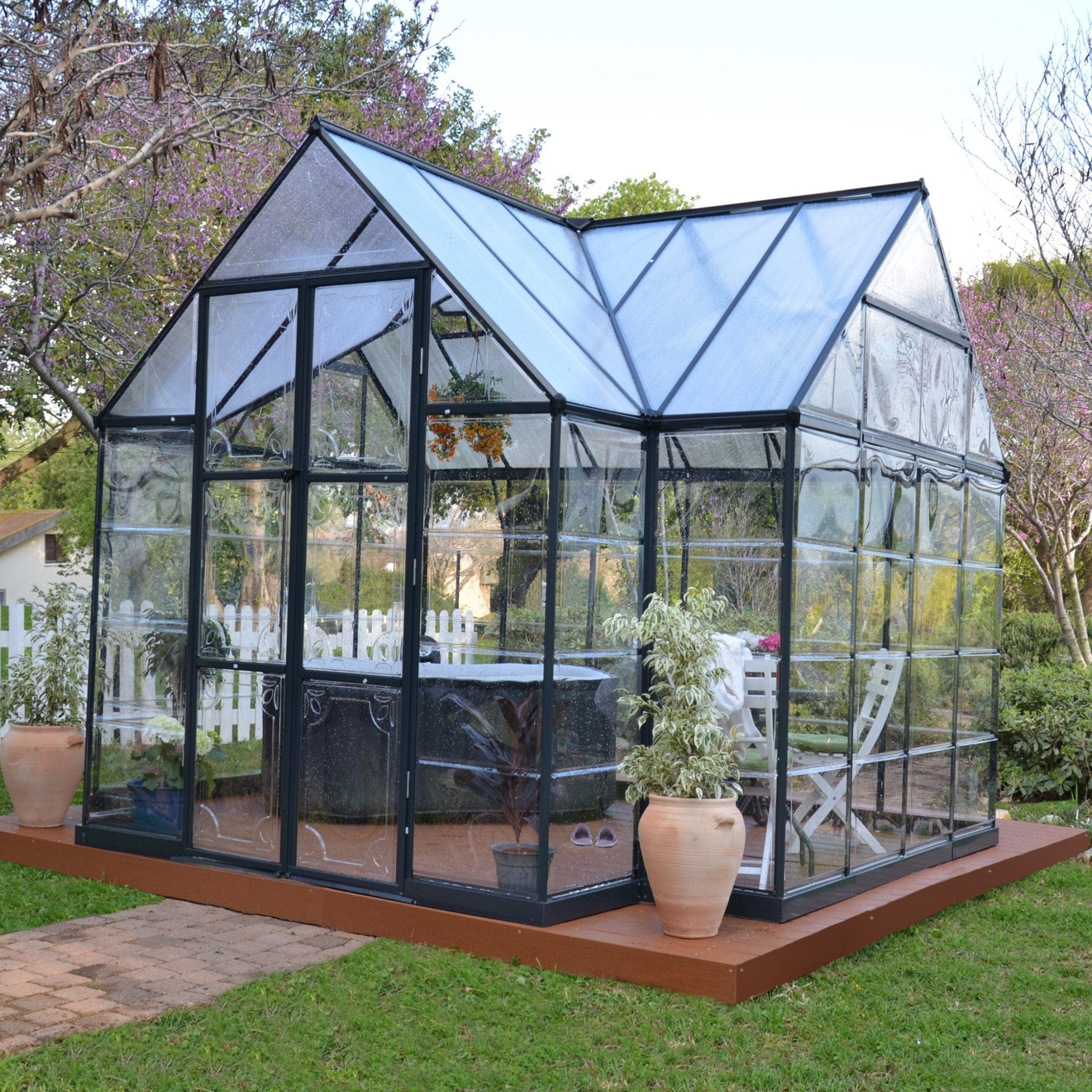 Palram - Canopia | 12x10 ft Chalet Greenhouse Kit - Gray With 0.8mm Polycarbonate Glazing - Image 3
