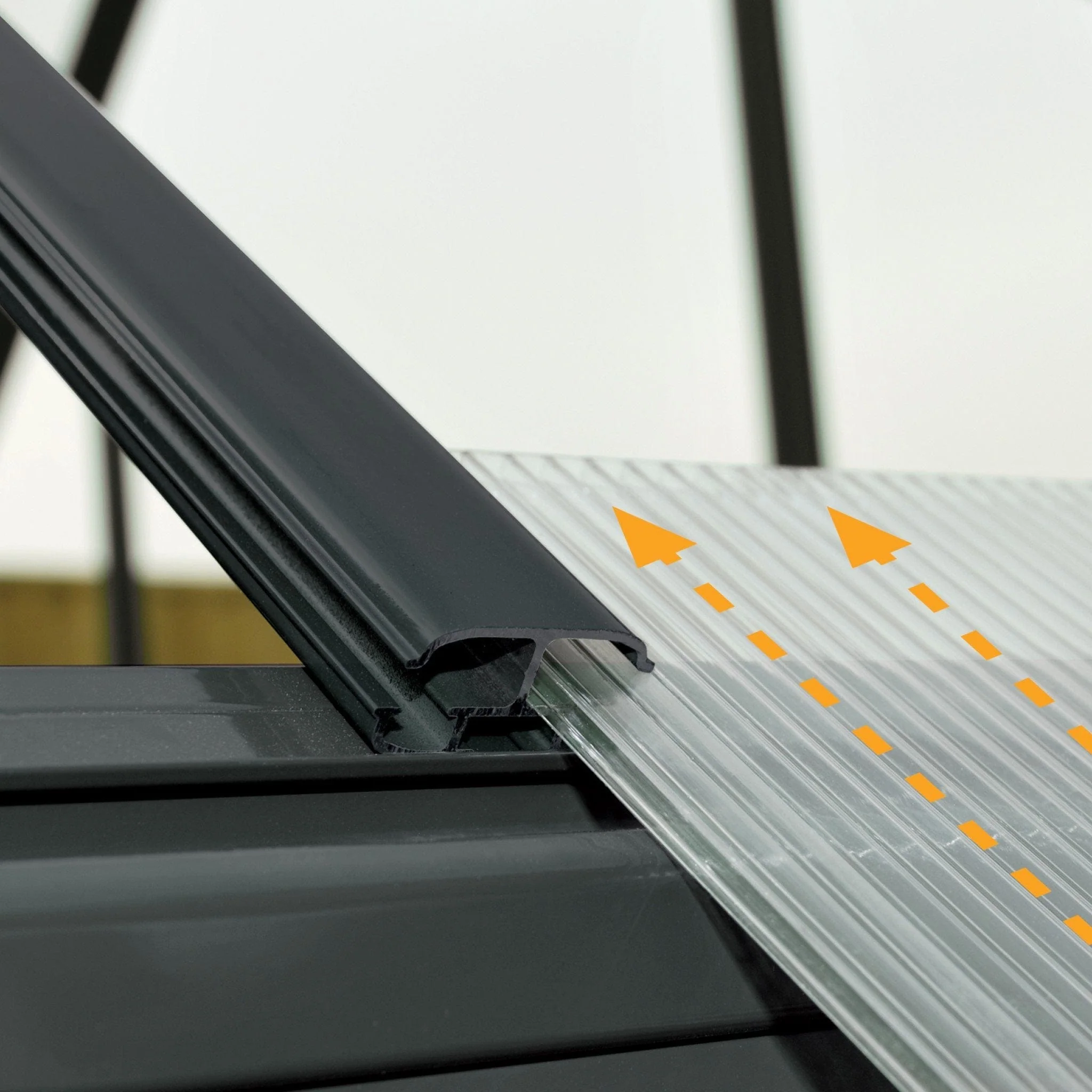 Palram - Canopia | 12x10 ft Chalet Greenhouse Kit - Gray With 0.8mm Polycarbonate Glazing - Image 8