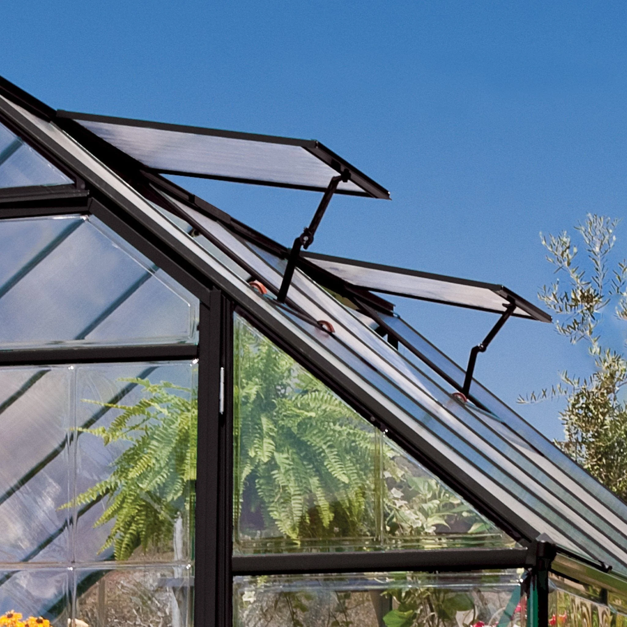 Palram - Canopia | 12x10 ft Chalet Greenhouse Kit - Gray With 0.8mm Polycarbonate Glazing - Image 9
