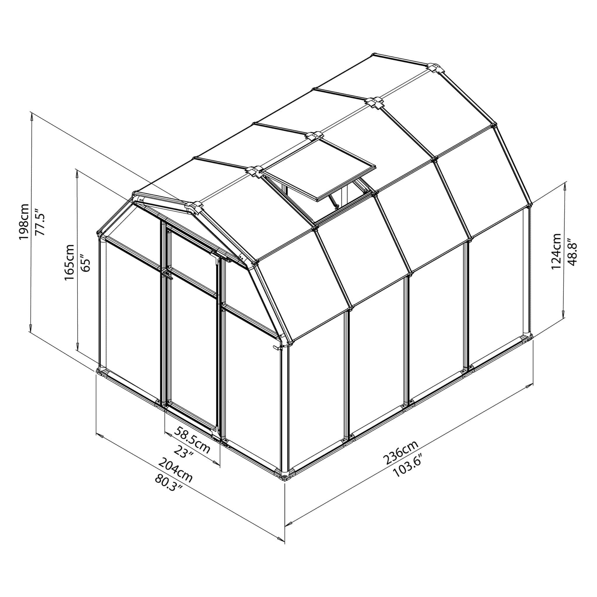 Palram - Canopia | EcoGrow Greenhouse Kit - 6 ft Wide - Green With 6mm Twin-wall Polycarbonate Glazing - Image 12