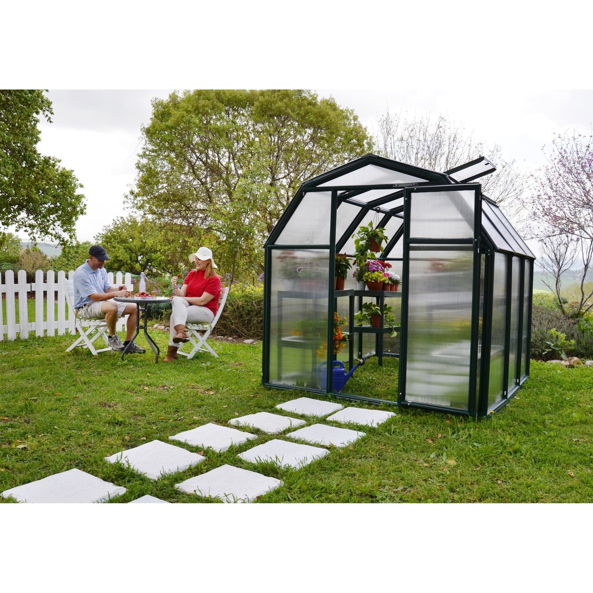 Palram - Canopia | EcoGrow Greenhouse Kit - 6 ft Wide - Green With 6mm Twin-wall Polycarbonate Glazing - Image 3