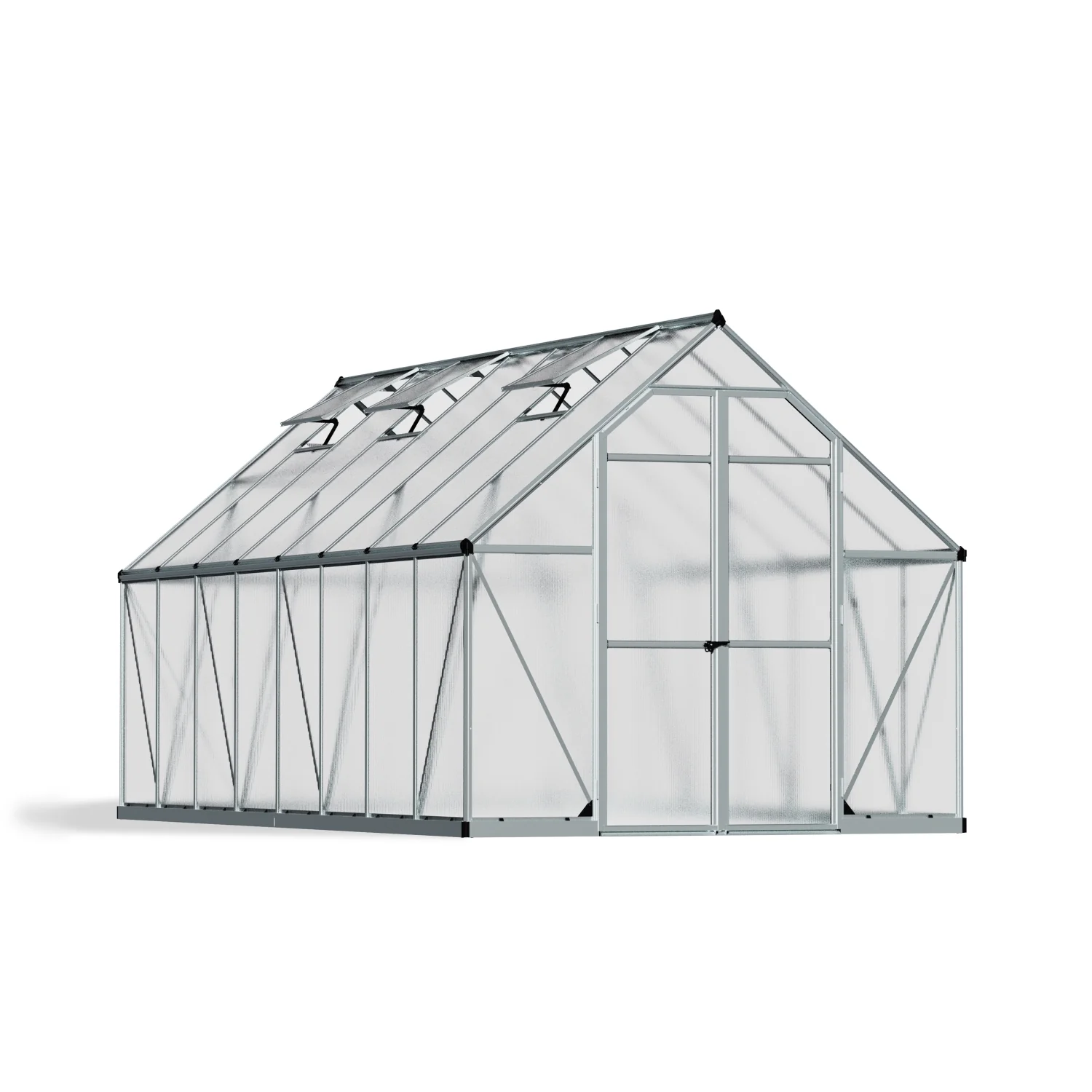 Palram - Canopia | Essence Greenhouse Kit - Silver With 4mm Twin-wall Polycarbonate Glazing - Image 11