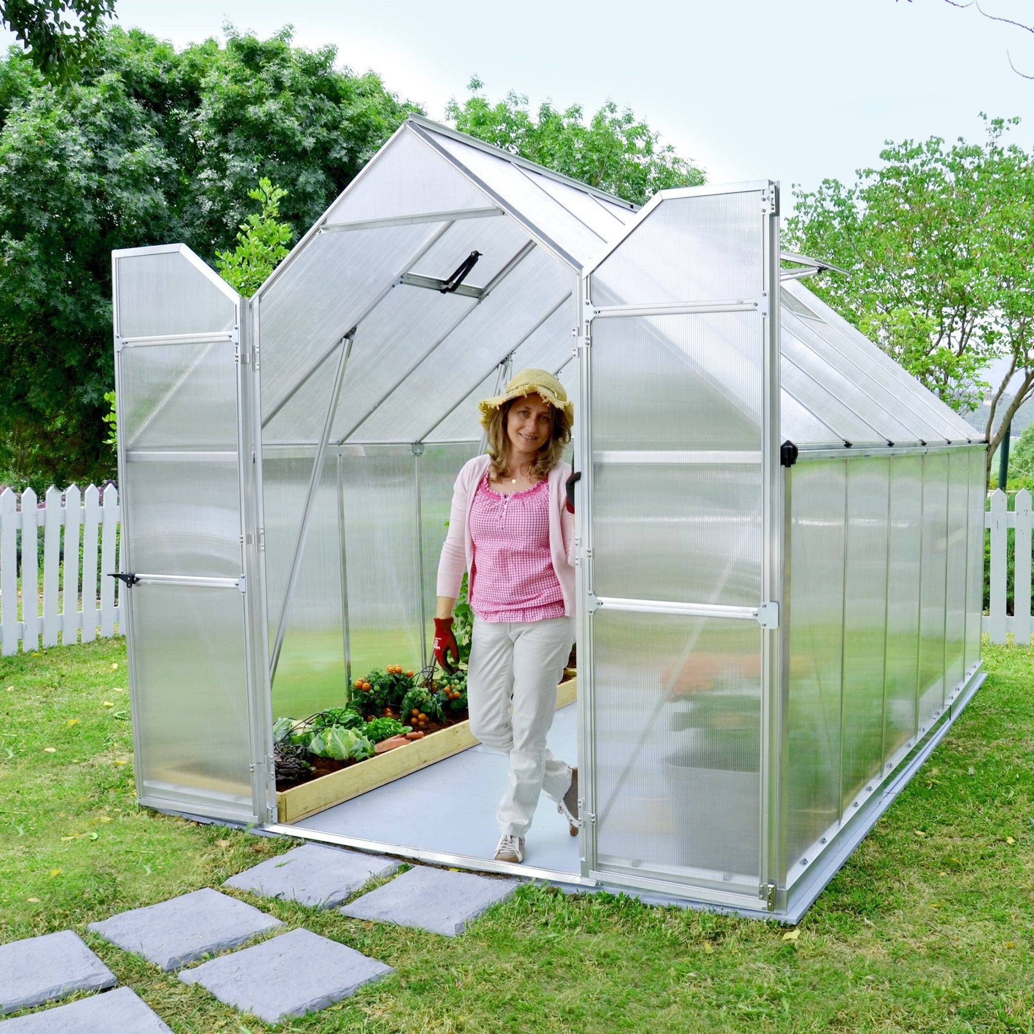 Palram - Canopia | Essence Greenhouse Kit - Silver With 4mm Twin-wall Polycarbonate Glazing - Image 5