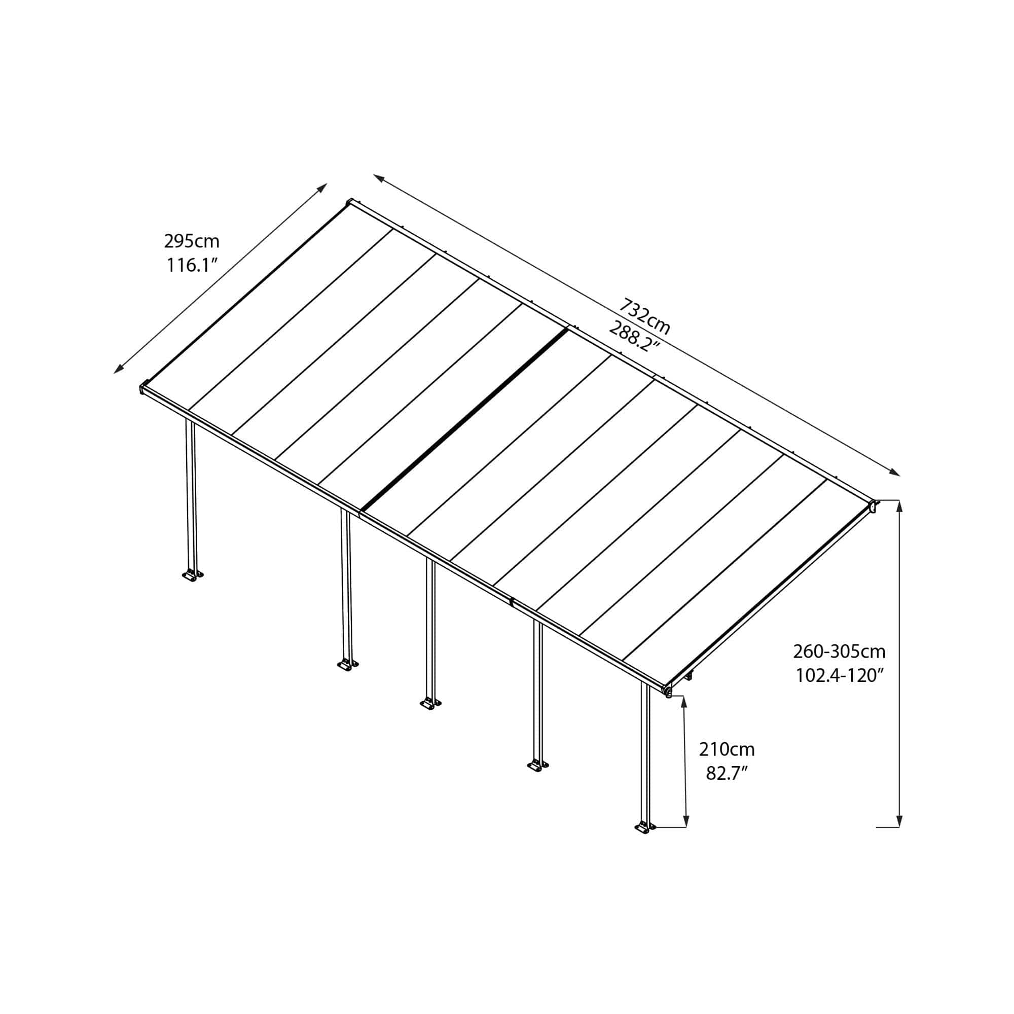 Palram - Canopia | 10 Ft Wide Feria Patio Cover - Gray Clear - Image 13