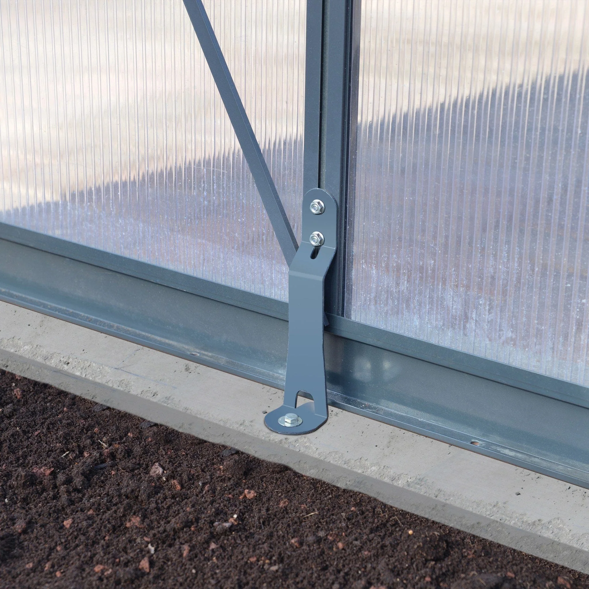 Palram - Canopia | Glory Premium Greenhouse Kit 8 ft Wide - Gray With 10mm Twin-wall Polycarbonate Glazing - Image 25