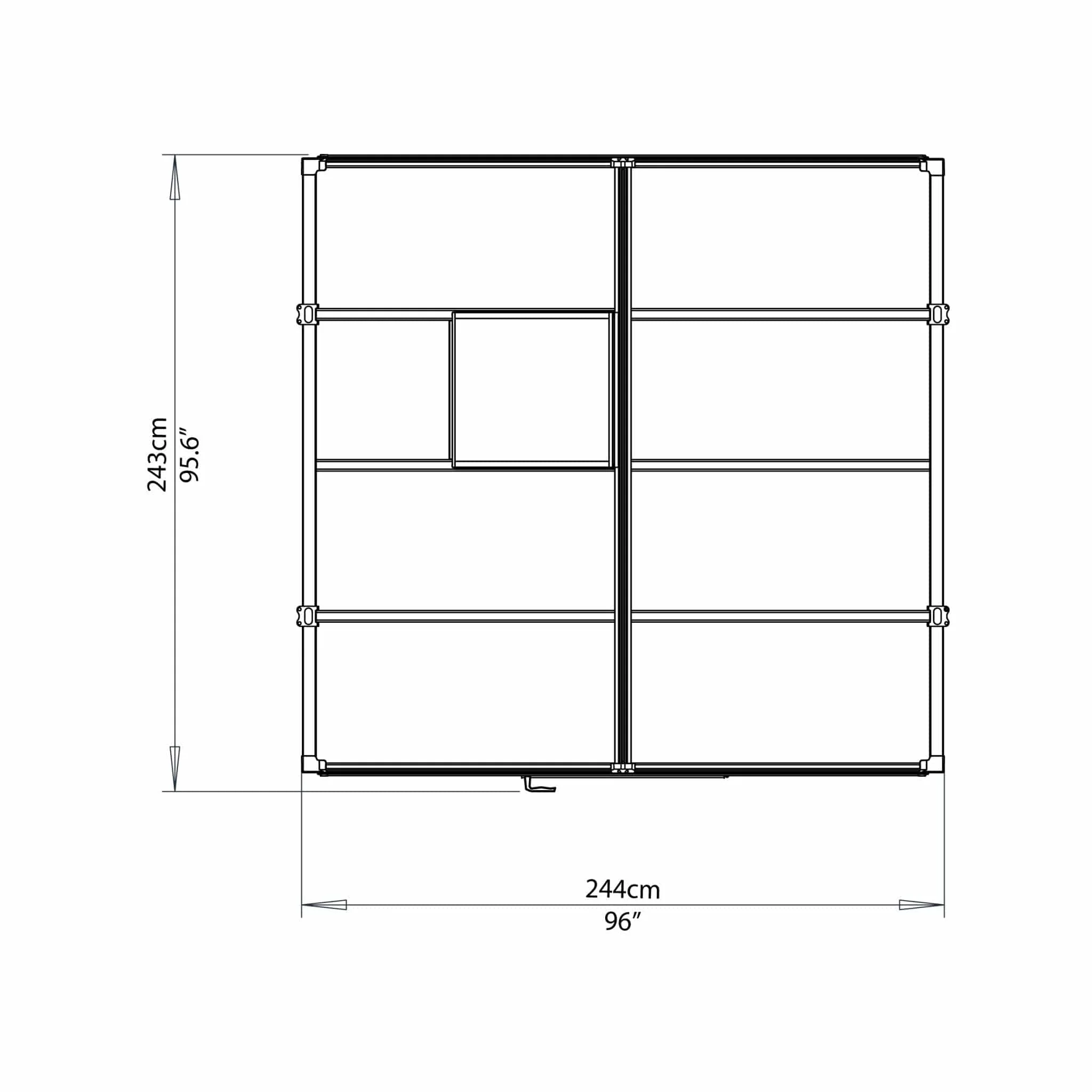 Palram - Canopia | Glory Premium Greenhouse Kit 8 ft Wide - Gray With 10mm Twin-wall Polycarbonate Glazing - Image 5
