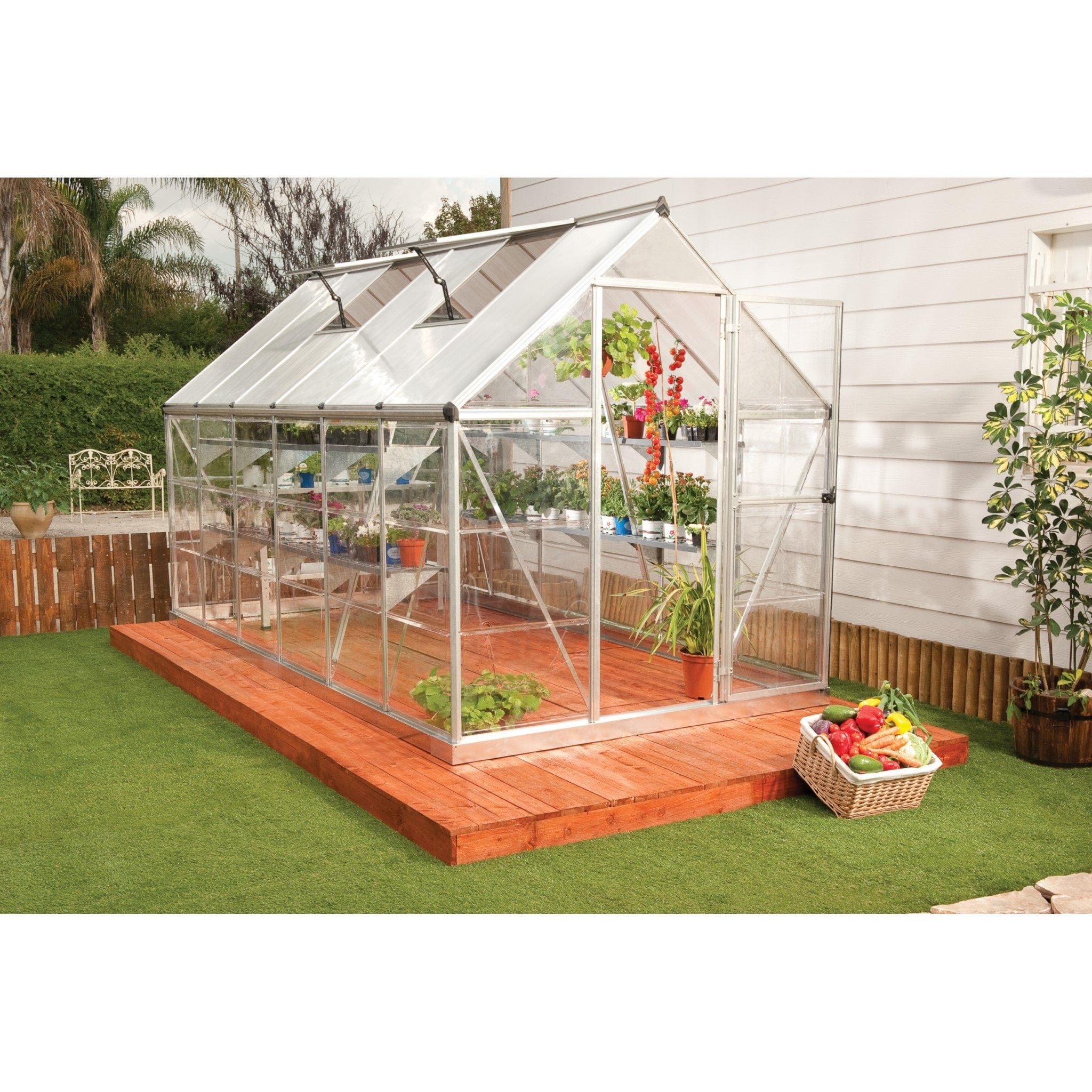 Palram - Canopia | Hybrid Greenhouse Kit - Silver With 0.8mm Polycarbonate Glazing - Image 11