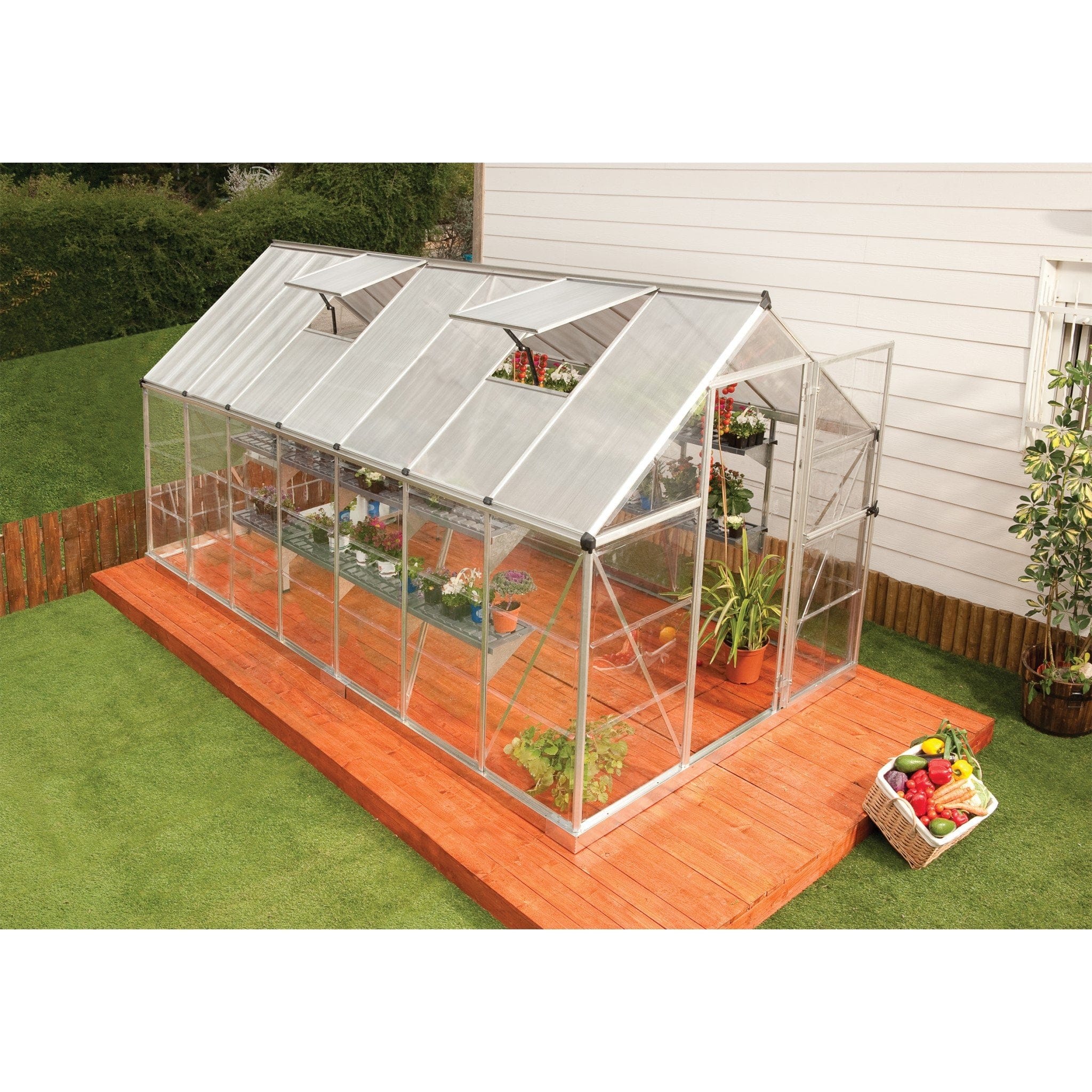 Palram - Canopia | Hybrid Greenhouse Kit - Silver With 0.8mm Polycarbonate Glazing - Image 12