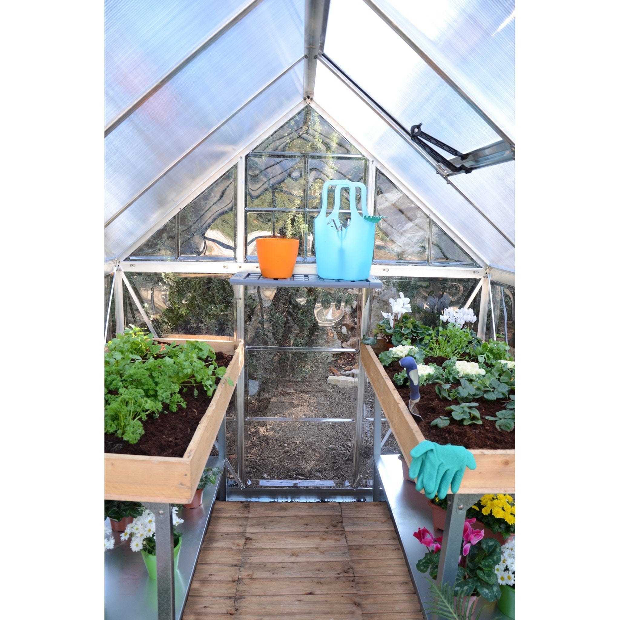 Palram - Canopia | Hybrid Greenhouse Kit - Silver With 0.8mm Polycarbonate Glazing - Image 13