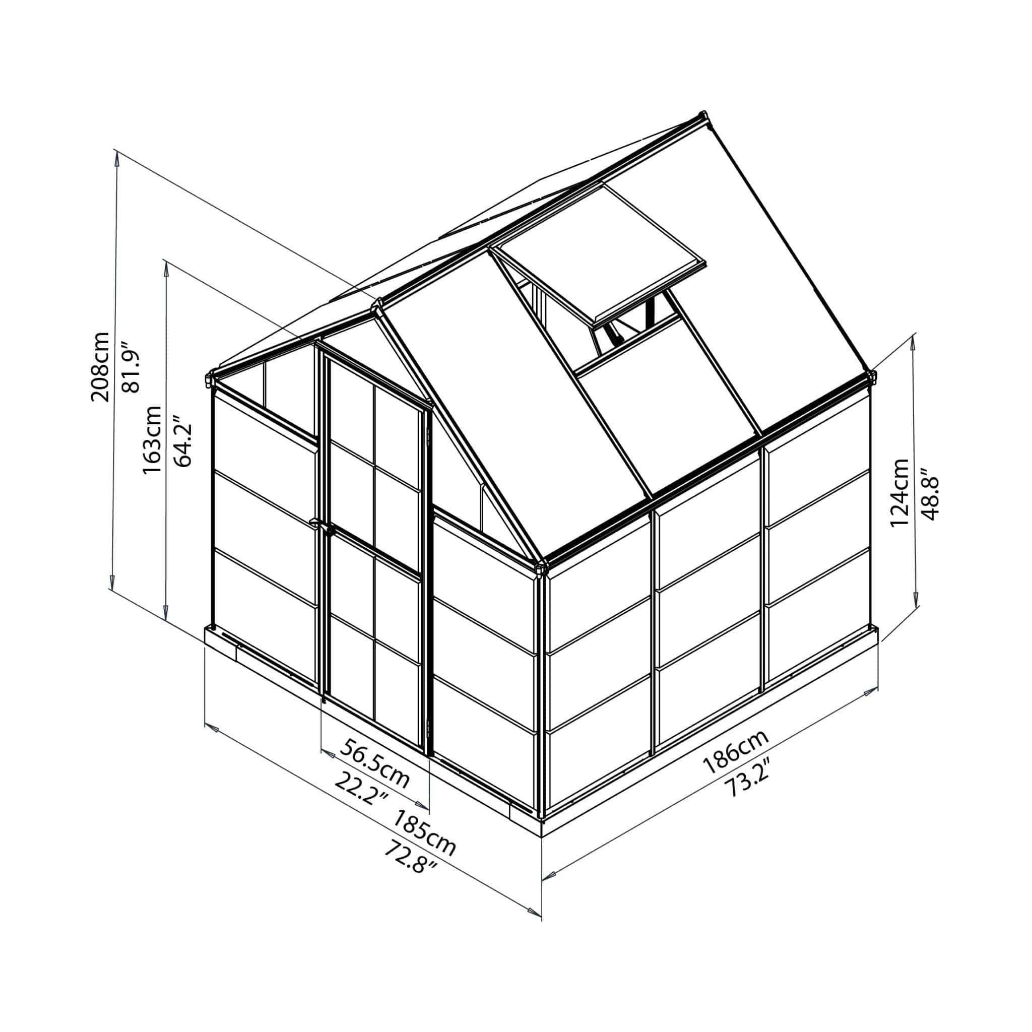 Palram - Canopia | Hybrid Greenhouse Kit - Silver With 0.8mm Polycarbonate Glazing - Image 23