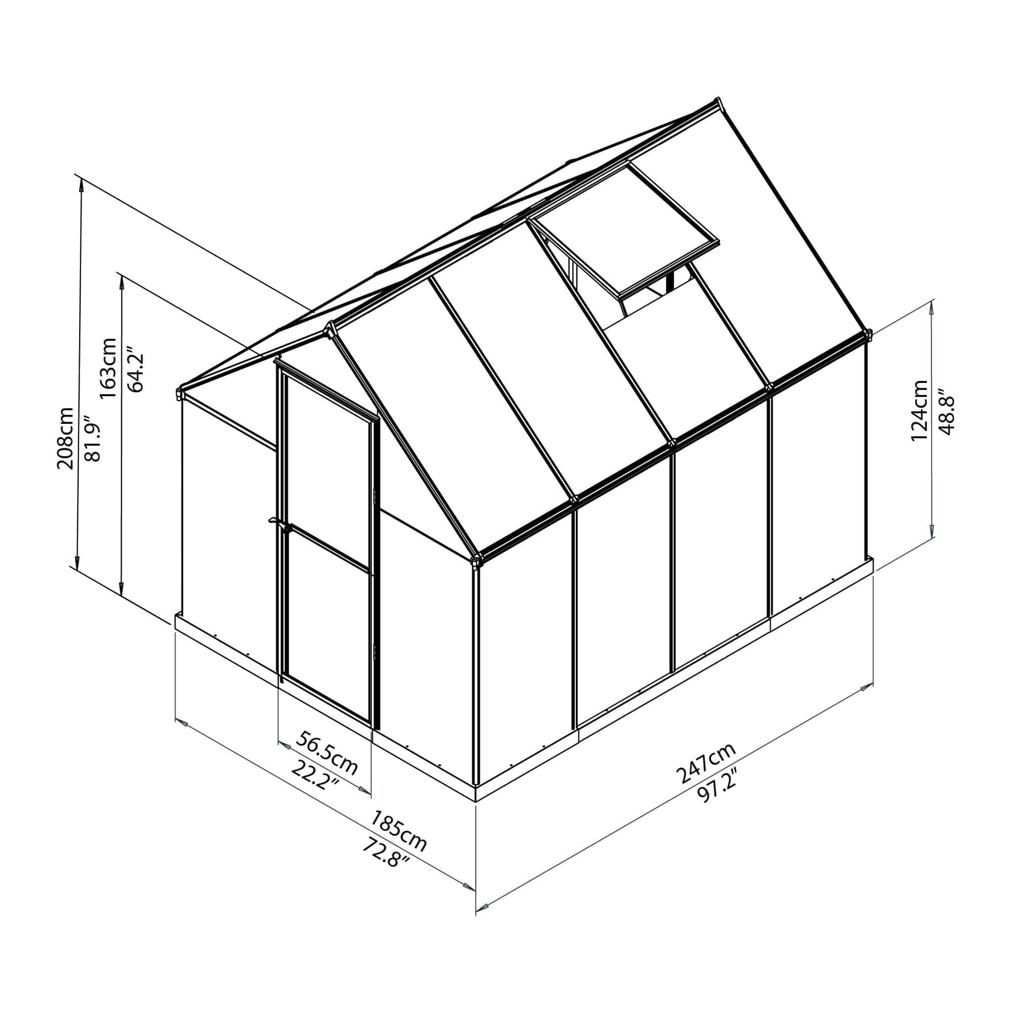 Palram - Canopia | Hybrid Greenhouse Kit - Silver With 0.8mm Polycarbonate Glazing - Image 27