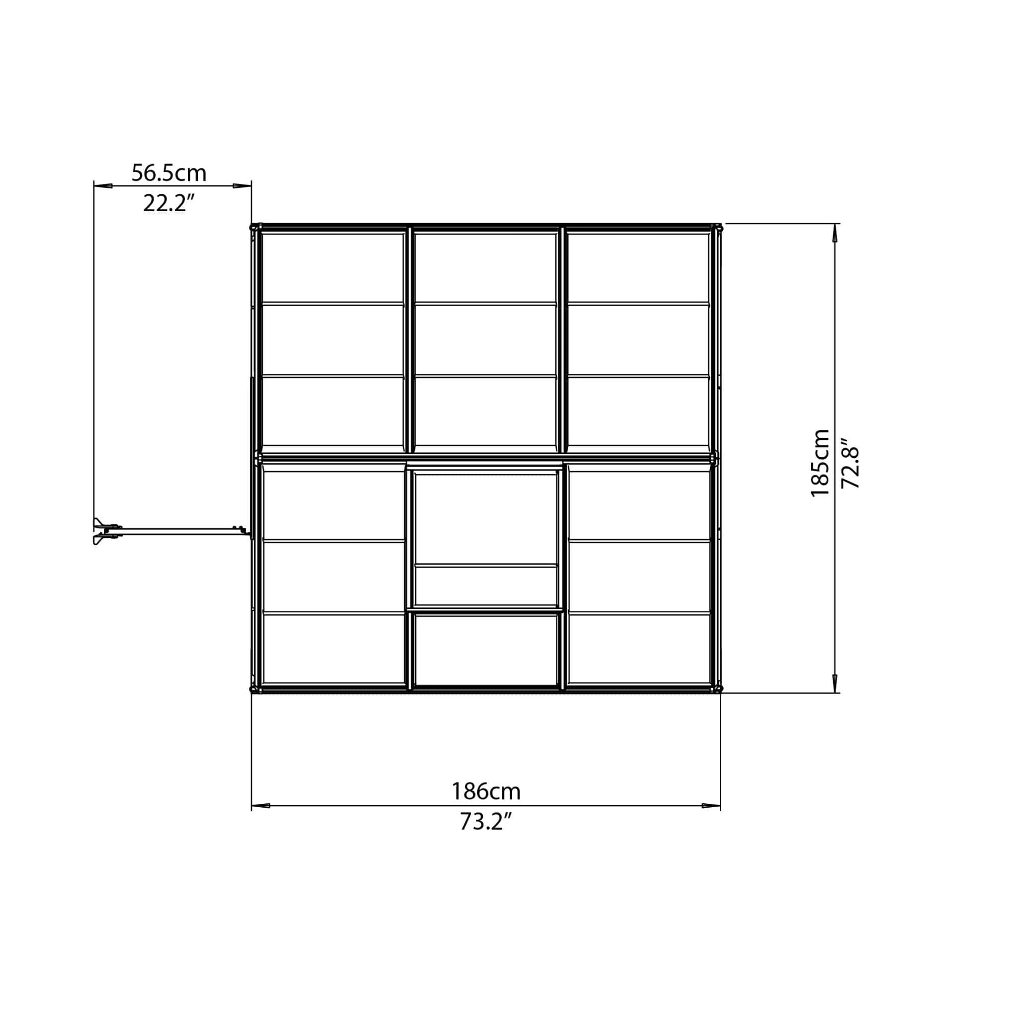Palram - Canopia | Hybrid Greenhouse Kit - Silver With 0.8mm Polycarbonate Glazing - Image 6
