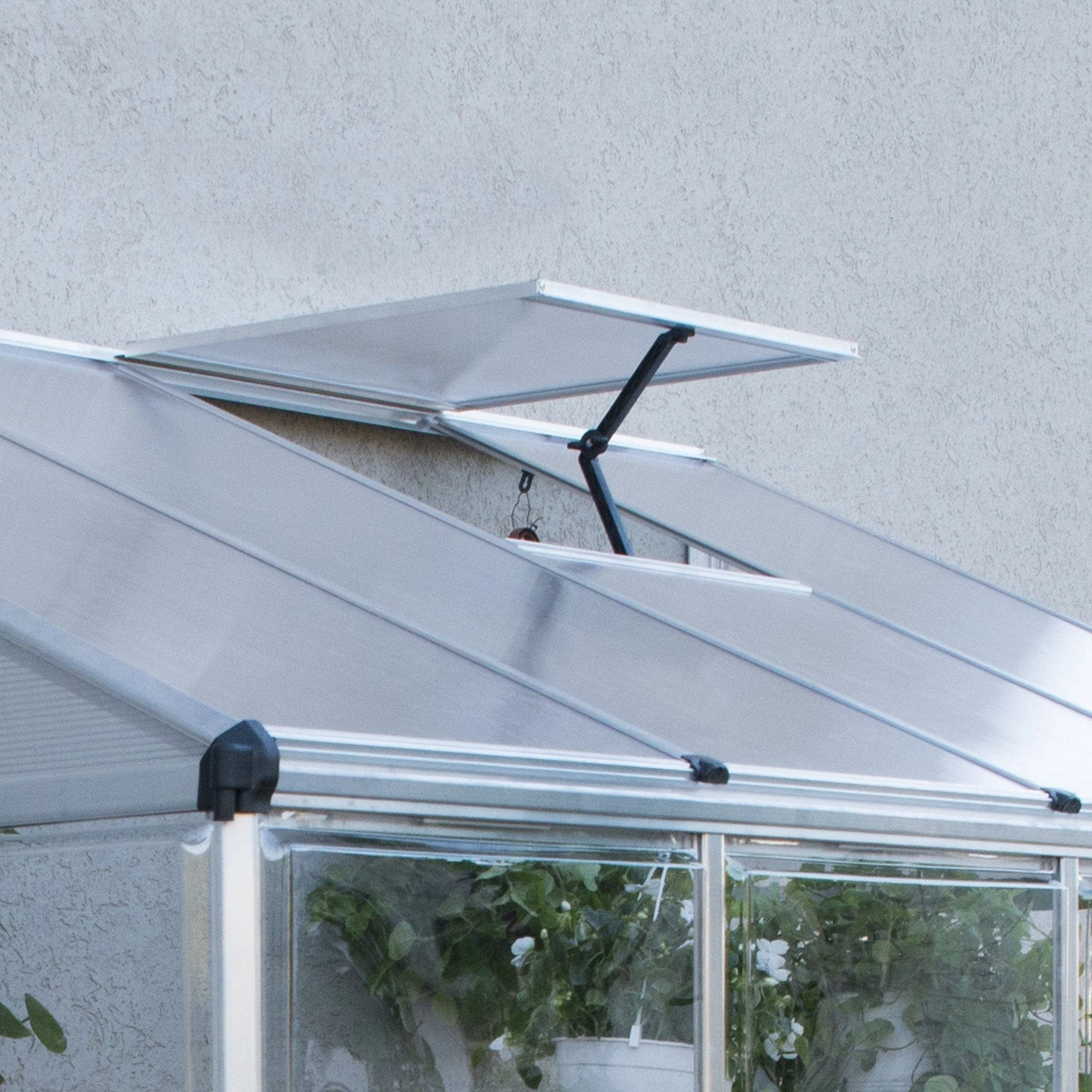Palram - Canopia | 4x8 ft Hybrid Lean-To Greenhouse Kit - Silver With 0.8mm Polycarbonate Glazing - Image 3