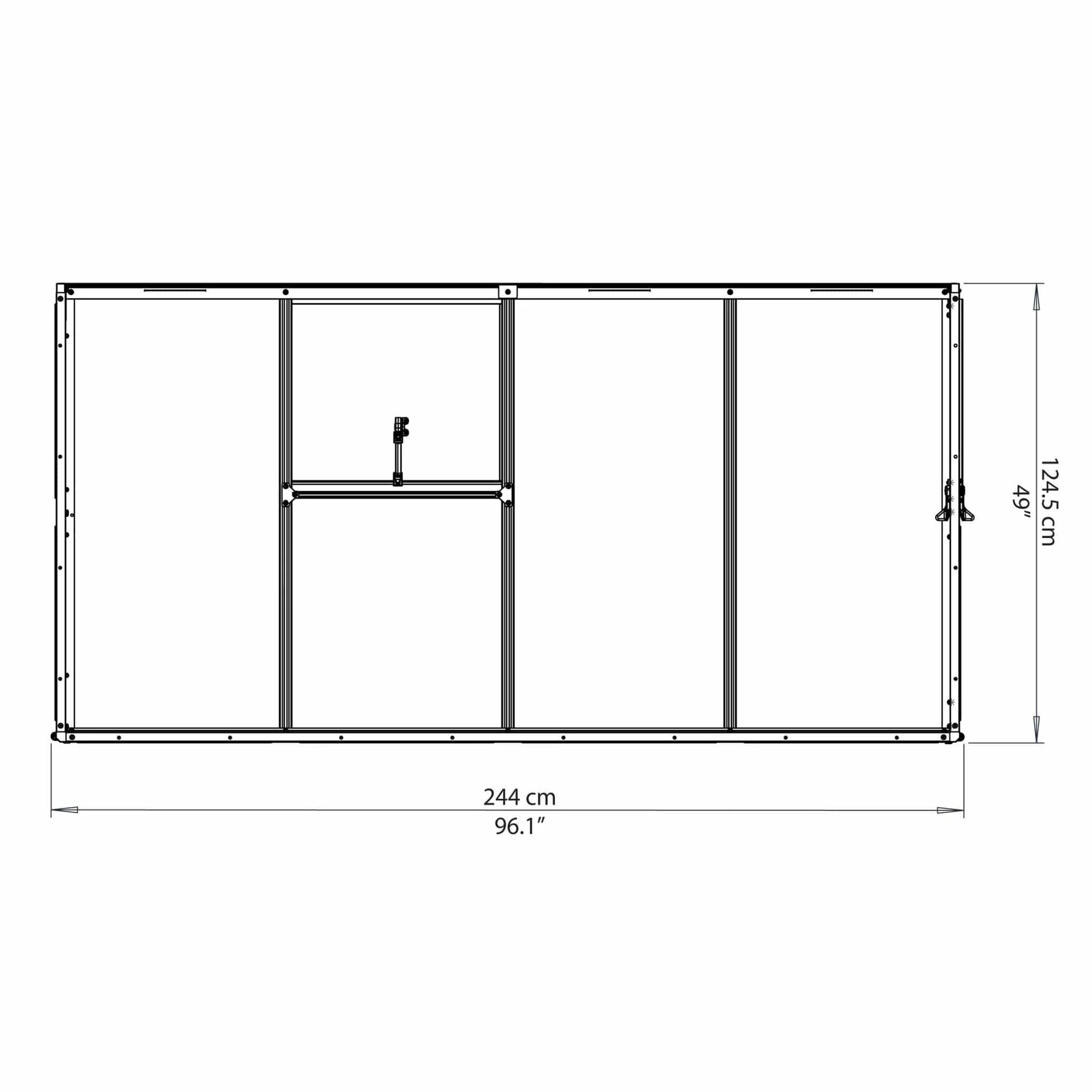 Palram - Canopia | 4x8 ft Hybrid Lean-To Greenhouse Kit - Silver With 0.8mm Polycarbonate Glazing - Image 9