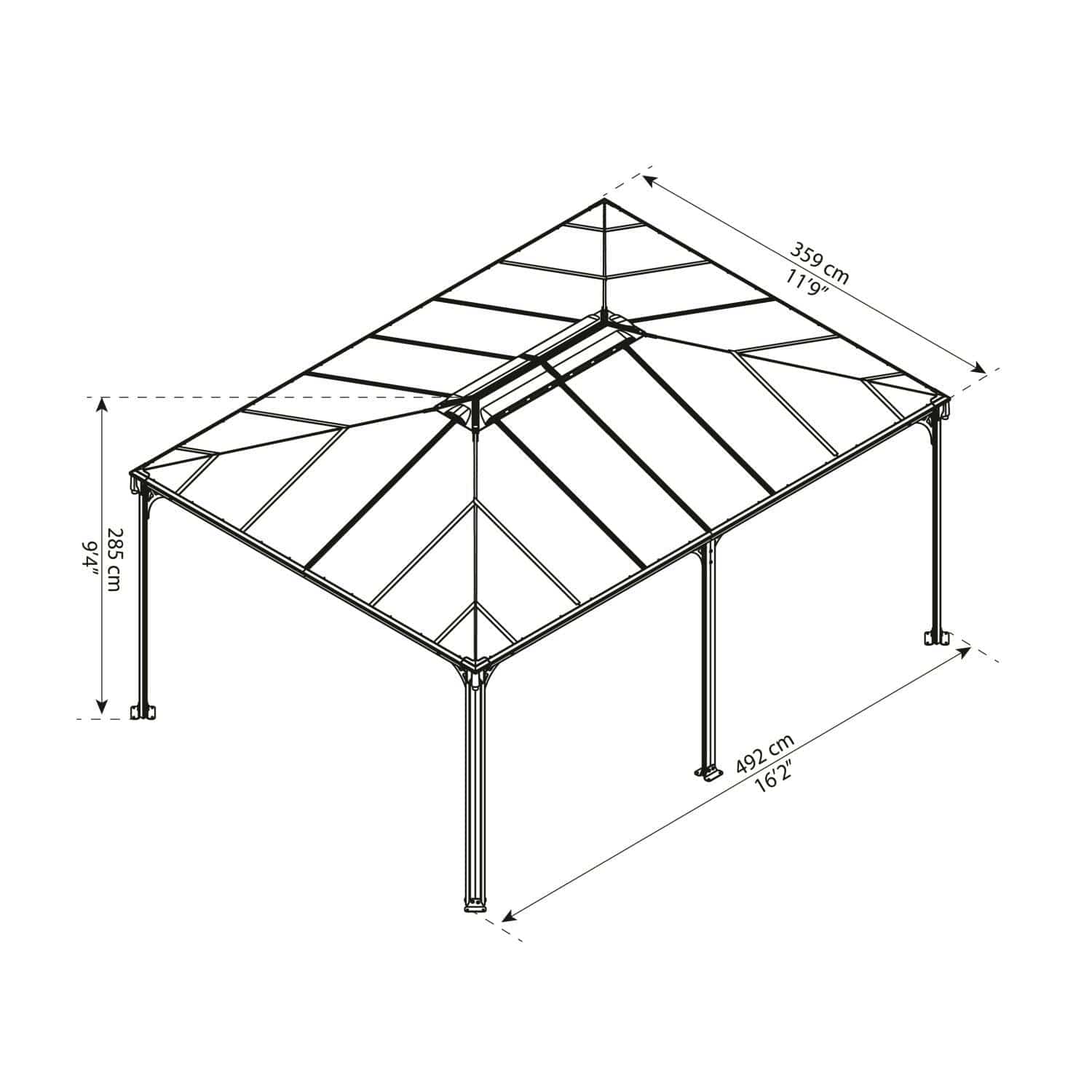 Palram - Canopia | Martinique 5000 12x16 ft Garden Gazebo - Image 8