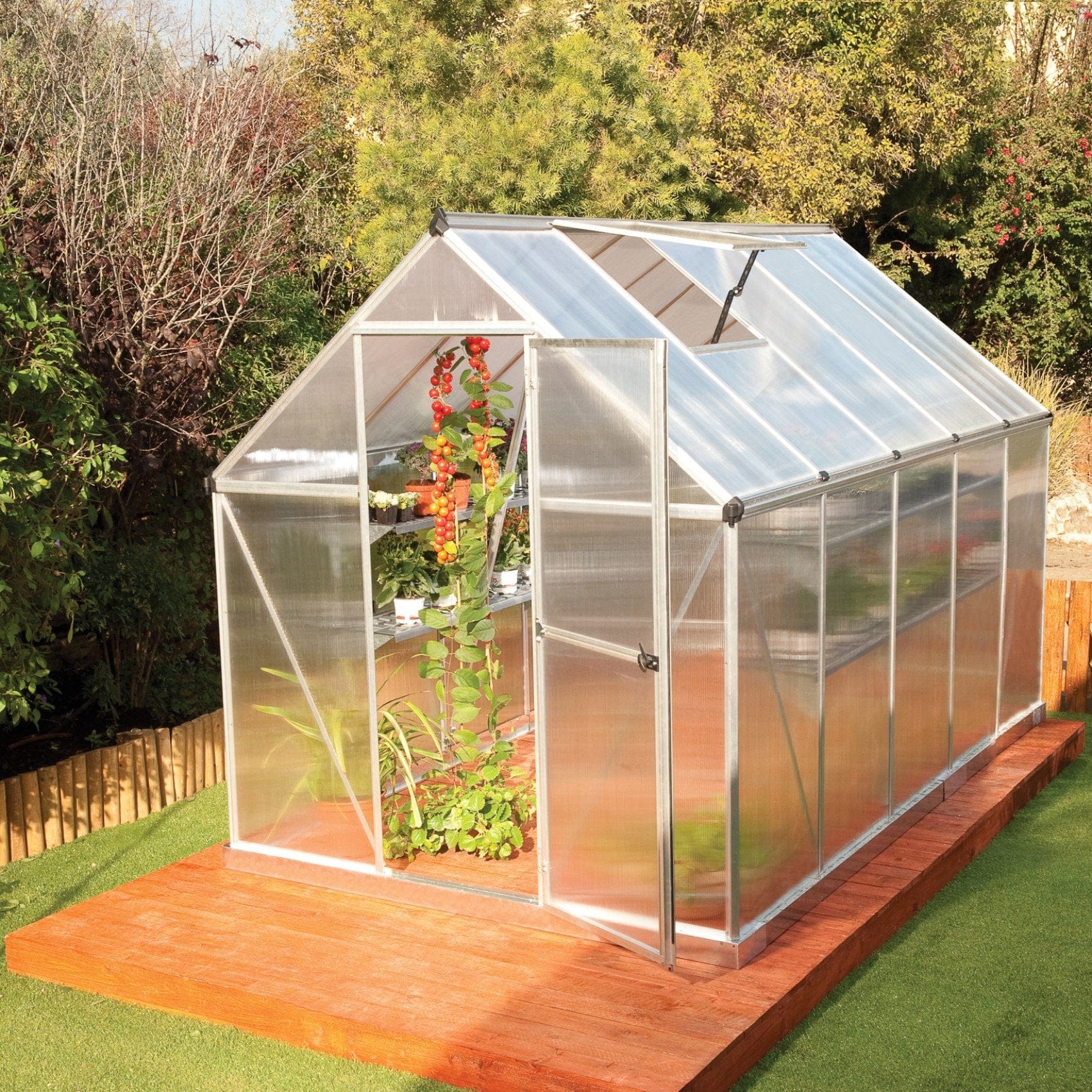 Palram - Canopia | Mythos Greenhouse Kit - 6 Ft Wide - Silver With 4mm Twin-wall Polycarbonate Glazing - Image 15