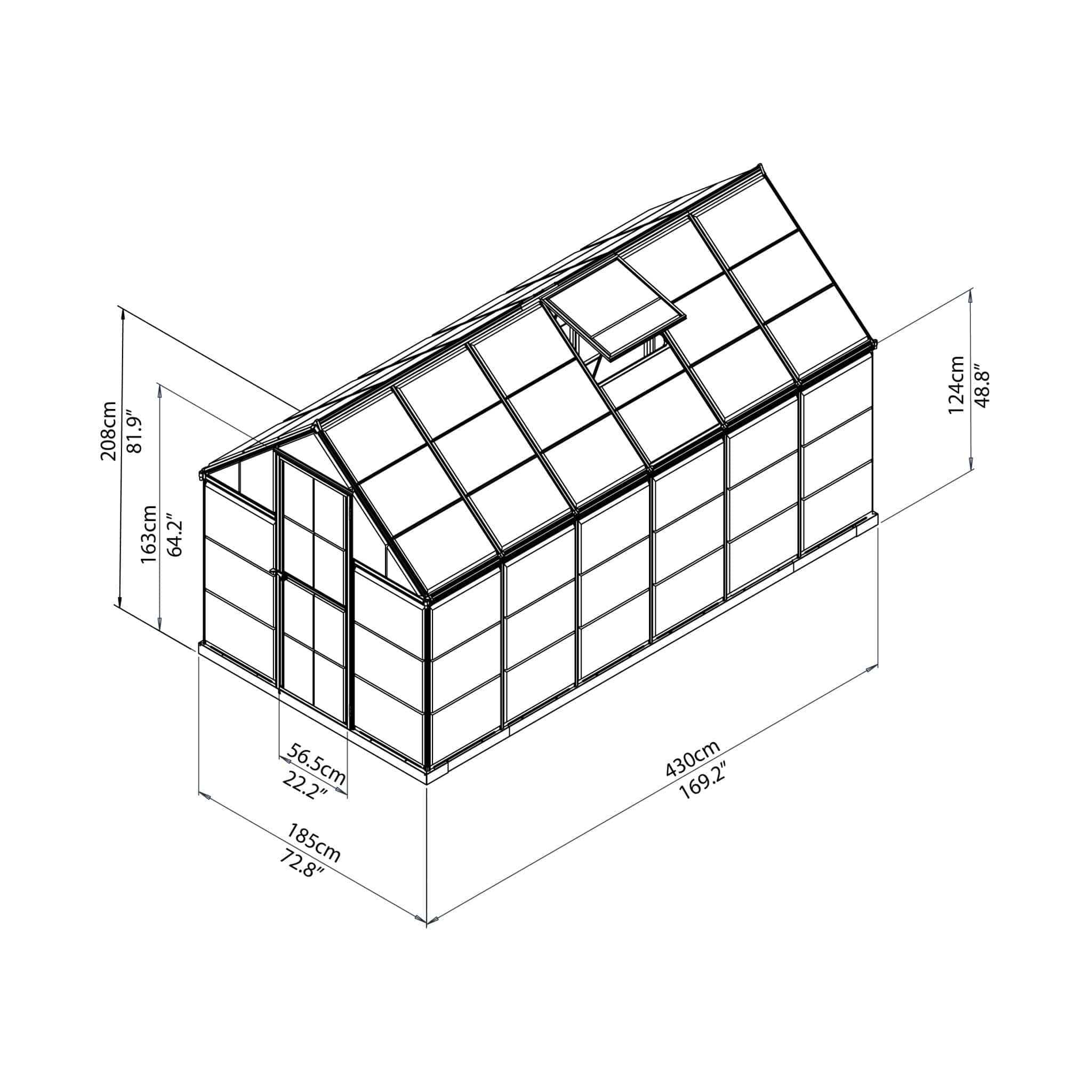 Palram - Canopia | Mythos Greenhouse Kit - 6 Ft Wide - Silver With 4mm Twin-wall Polycarbonate Glazing - Image 20