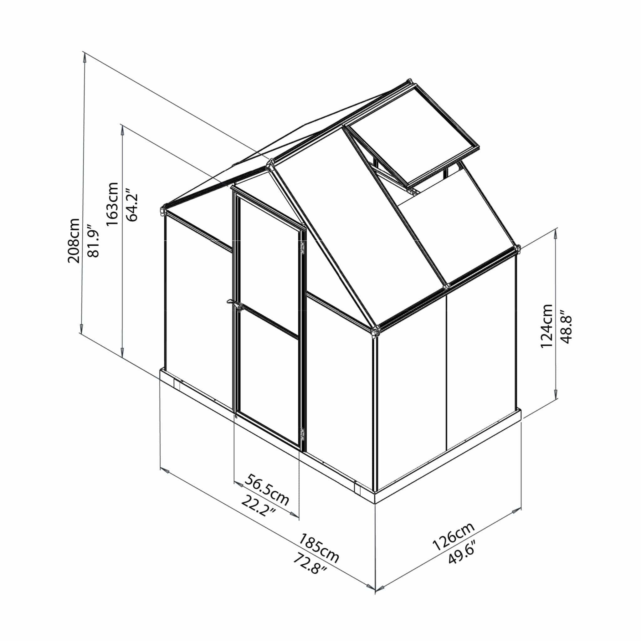 Palram - Canopia | Mythos Greenhouse Kit - 6 Ft Wide - Silver With 4mm Twin-wall Polycarbonate Glazing - Image 5