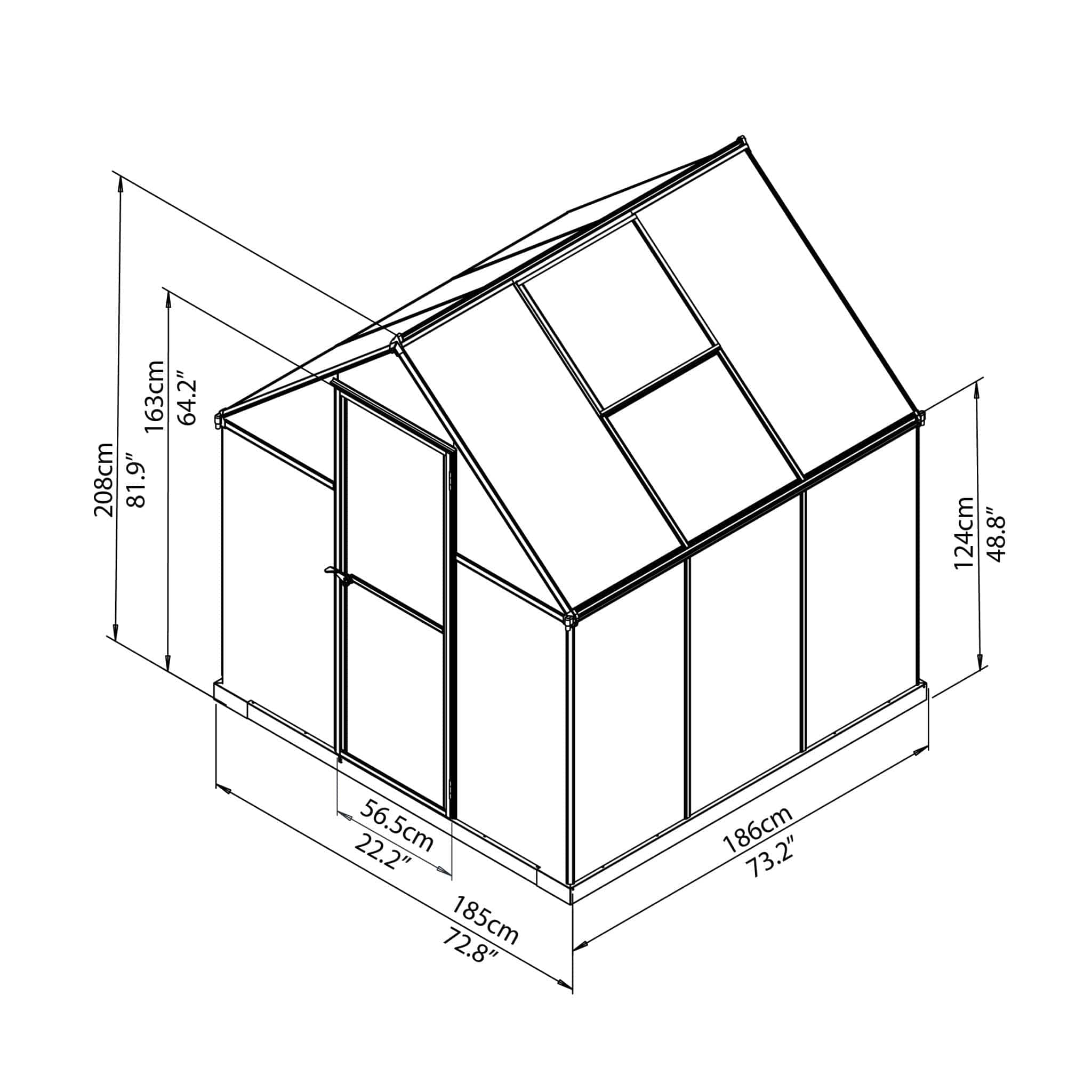 Palram - Canopia | Mythos Greenhouse Kit - 6 Ft Wide - Silver With 4mm Twin-wall Polycarbonate Glazing - Image 9