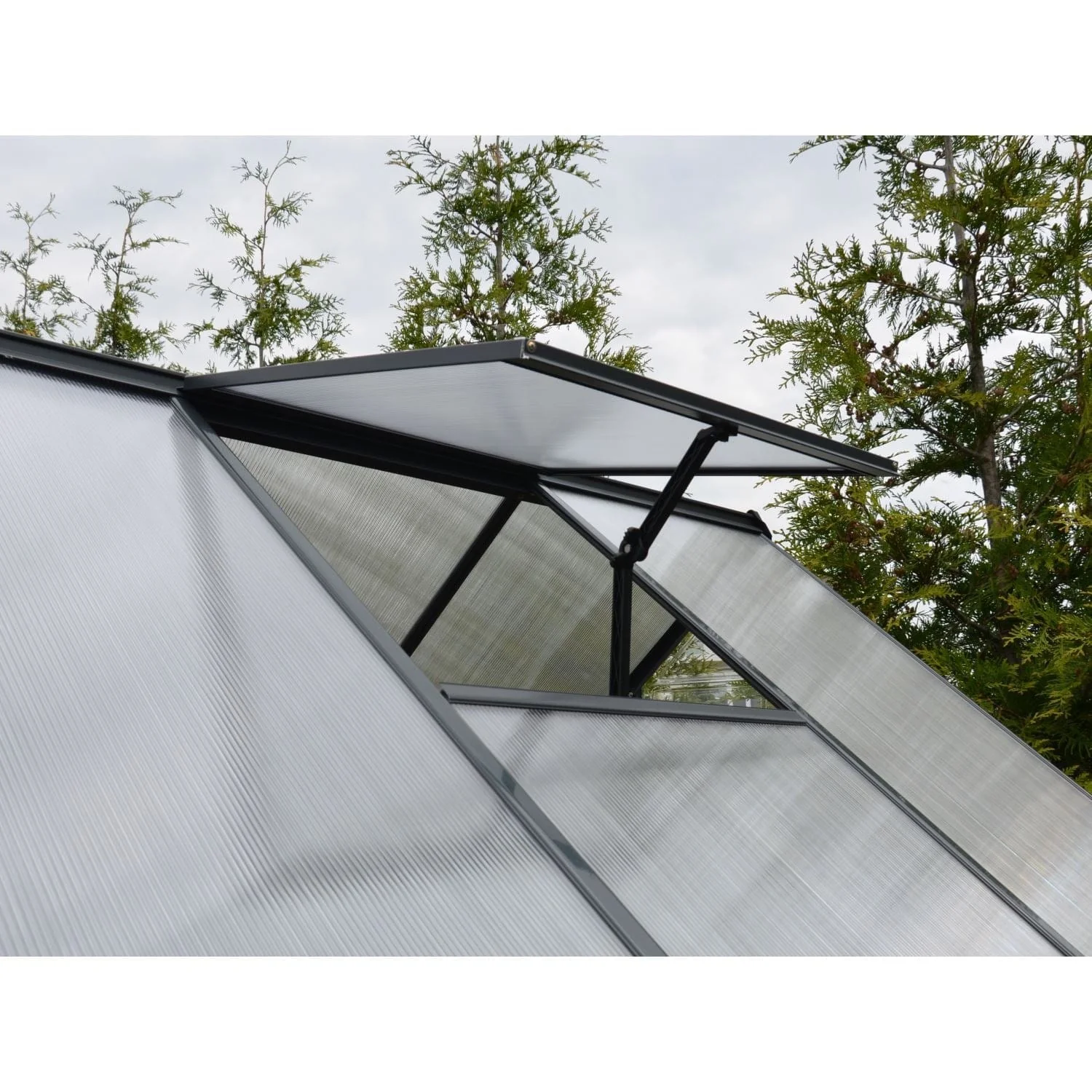 Palram - Canopia | 6x4 ft Mythos Greenhouse Kit - Gray With 4mm Twin-wall Polycarbonate Glazing - Image 3
