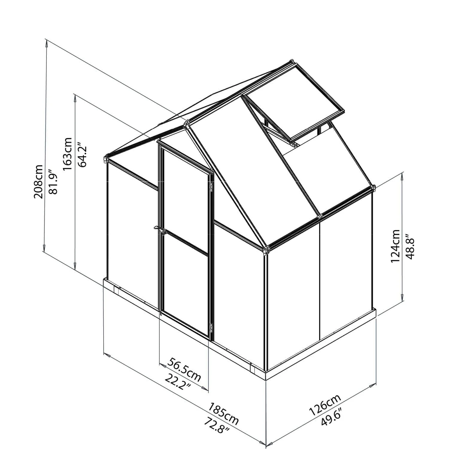 Palram - Canopia | 6x4 ft Mythos Greenhouse Kit - Gray With 4mm Twin-wall Polycarbonate Glazing - Image 7