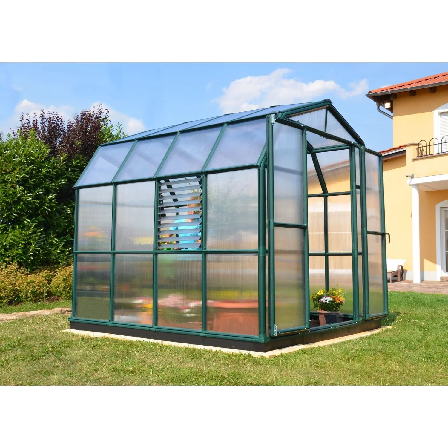 Palram - Canopia | 8x8 ft Prestige Diffused Greenhouse Kit Package - Green With 6mm Twin-wall Polycarbonate Glazing - Image 4