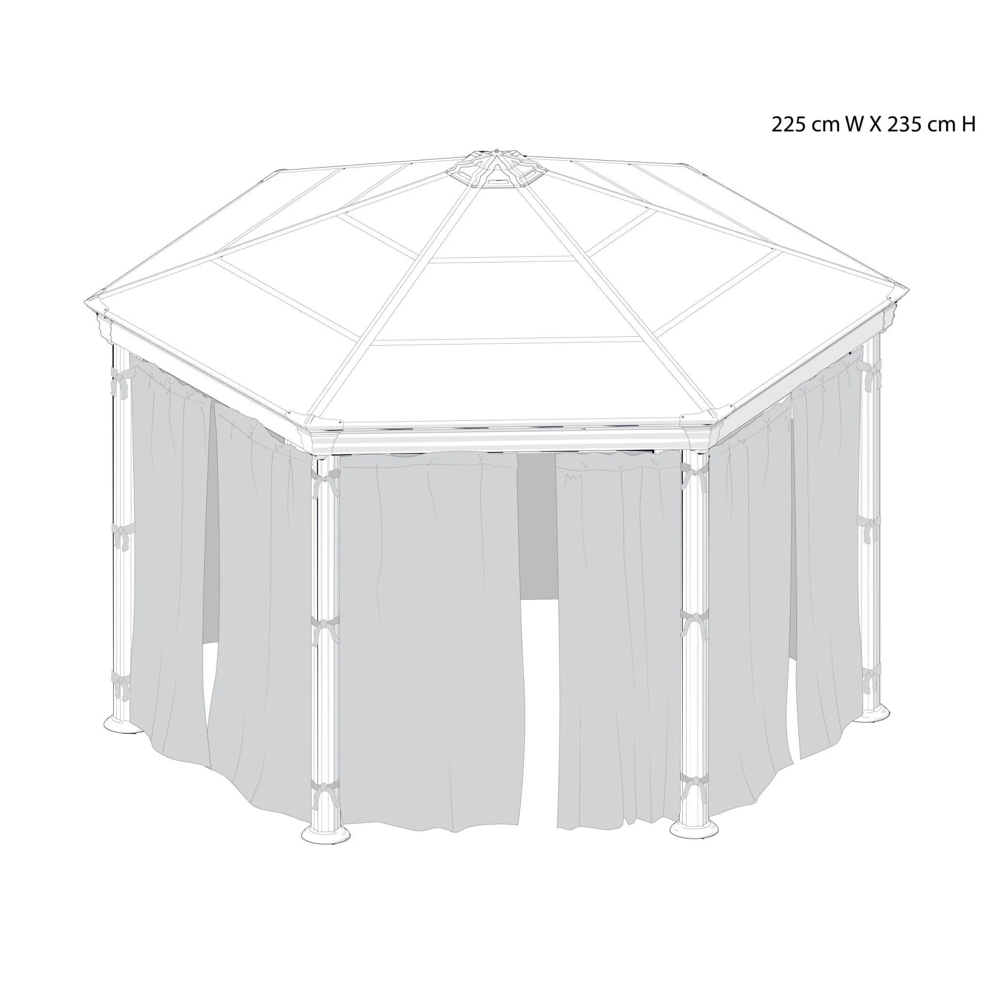 Palram - Canopia | Roma Gazebo Curtain set - 6 Piece - Image 3