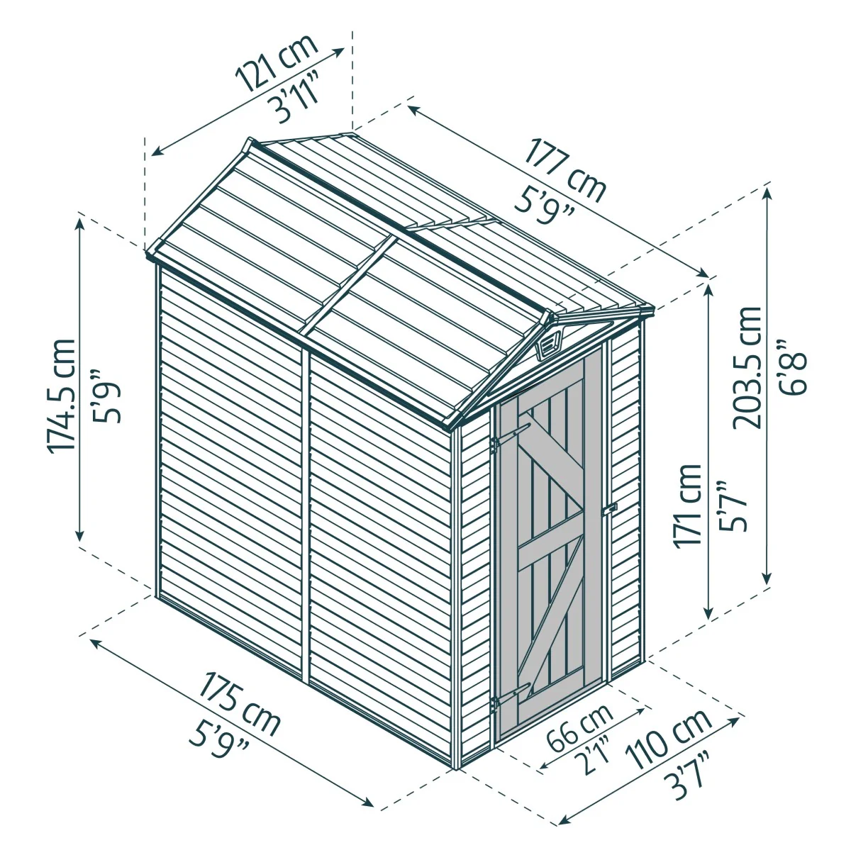 Palram - Canopia | SkyLight  Polycarbonate Storage Shed -4x6 ft Tan - Image 10