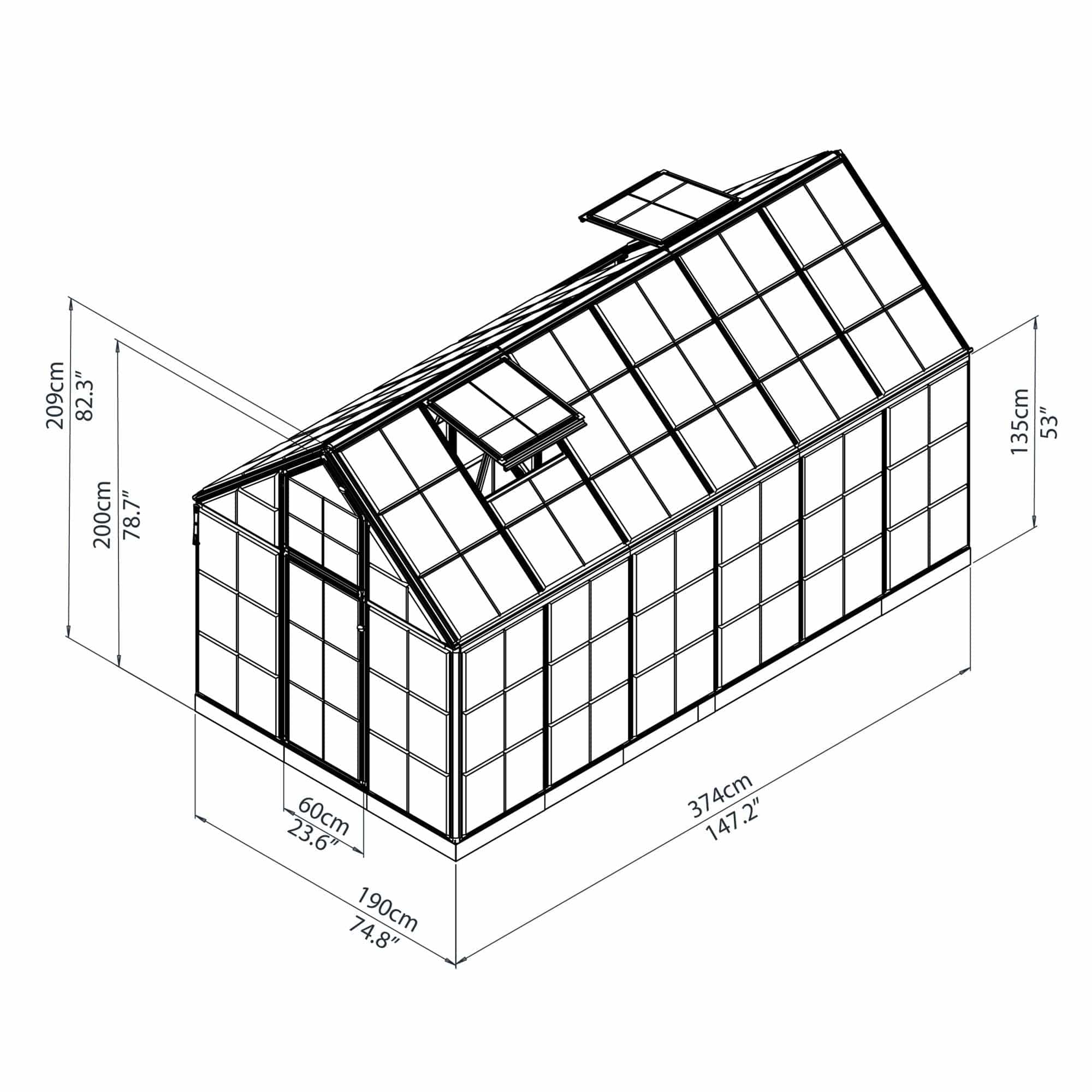 Palram - Canopia | Snap & Grow Greenhouse Kit - 6ft Wide - Silver With 0.8mm Polycarbonate Glazing - Image 22