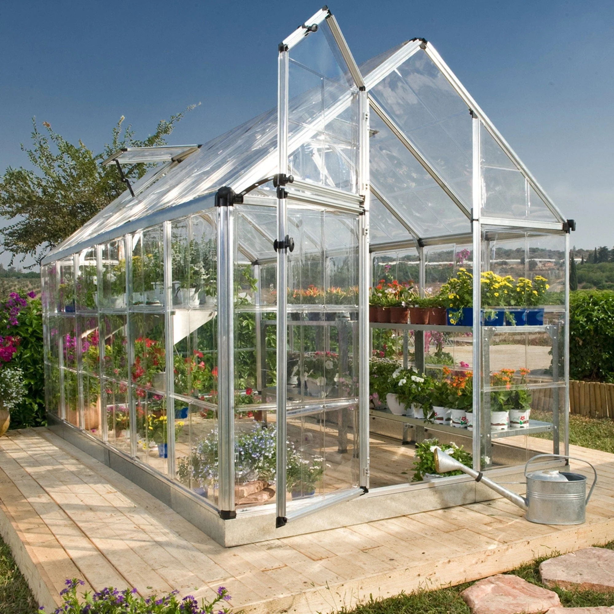 Palram - Canopia | Snap & Grow Greenhouse Kit - 6ft Wide - Silver With 0.8mm Polycarbonate Glazing - Image 24